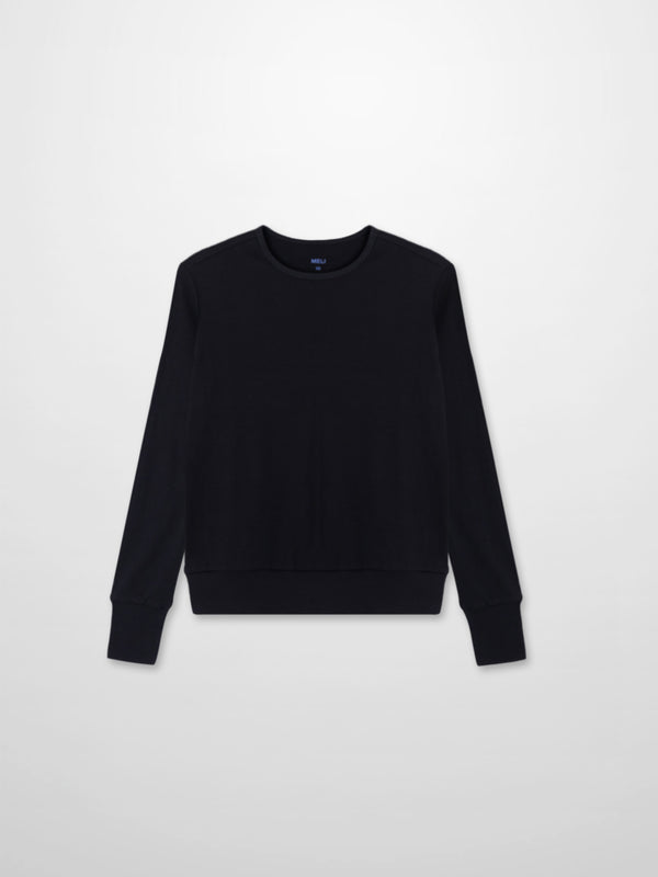 Ribbed Crew Bomber-Black