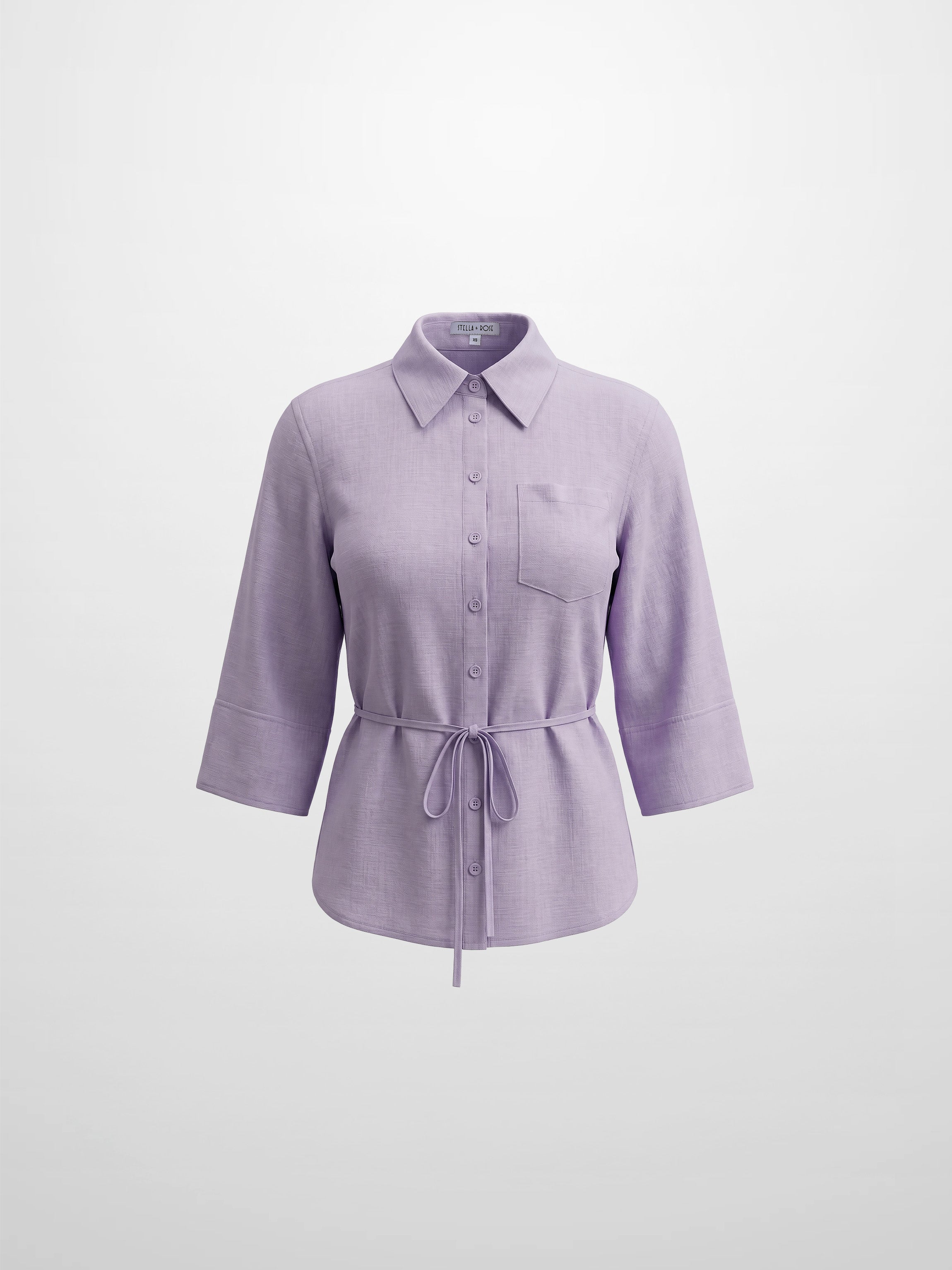 シャツ+ブラウス(半袖+袖なし) BayBee lace tiered blouse (lavender) Tie Back Blouse-Lavender – Fame on Central