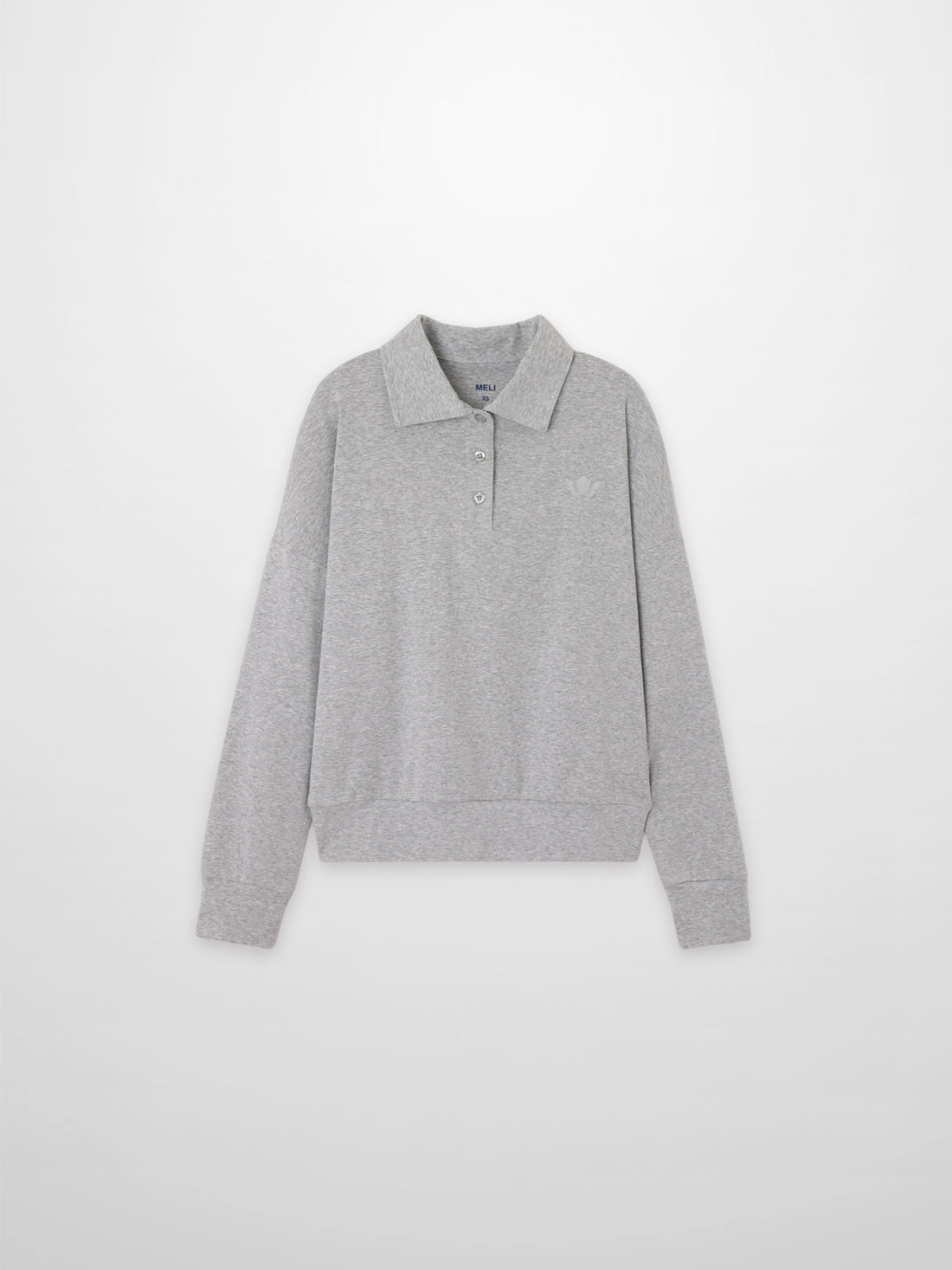 Collared Bomber Tee-Heathered Grey