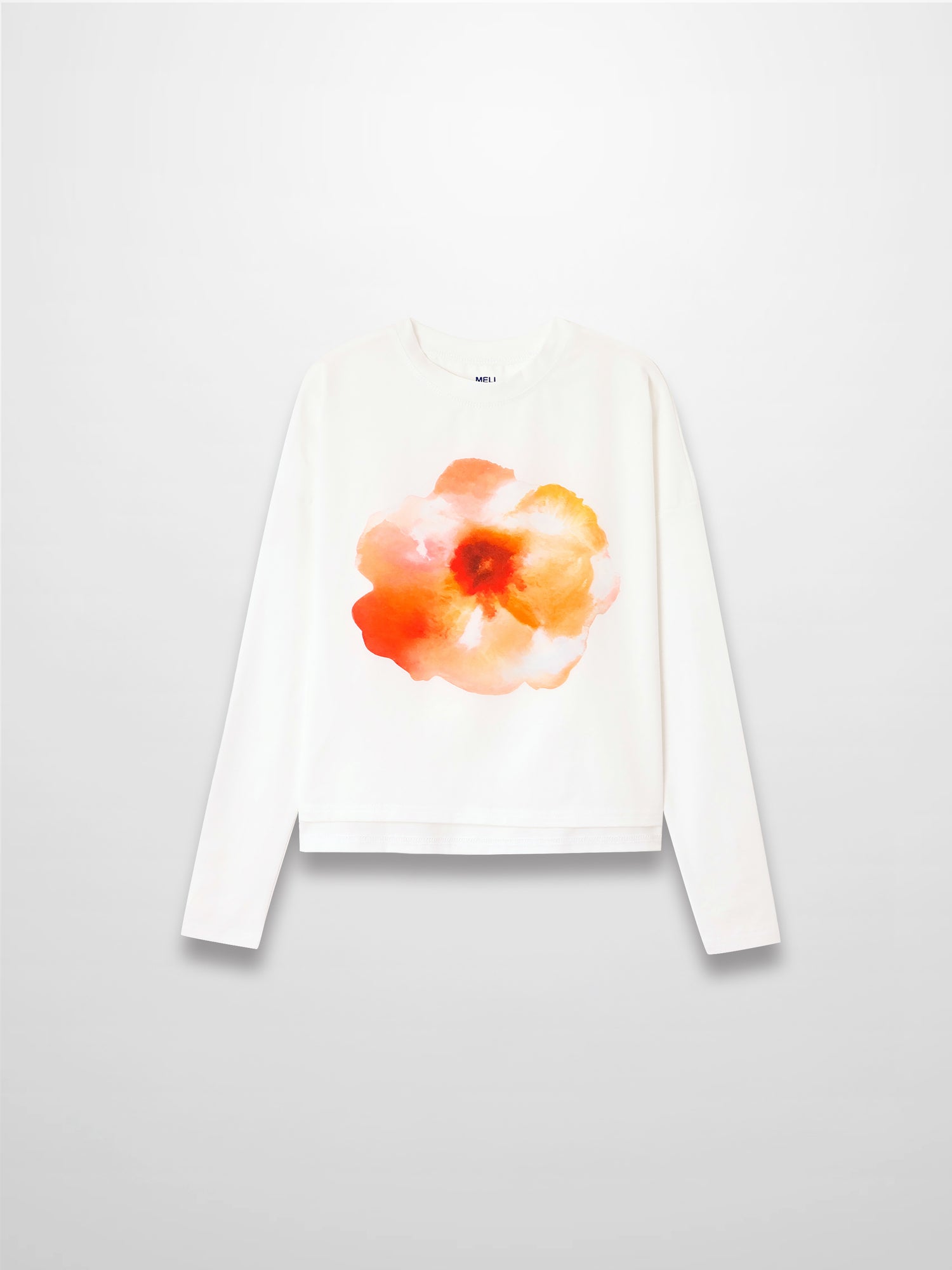 Motif Printed Tee-Peach Flower