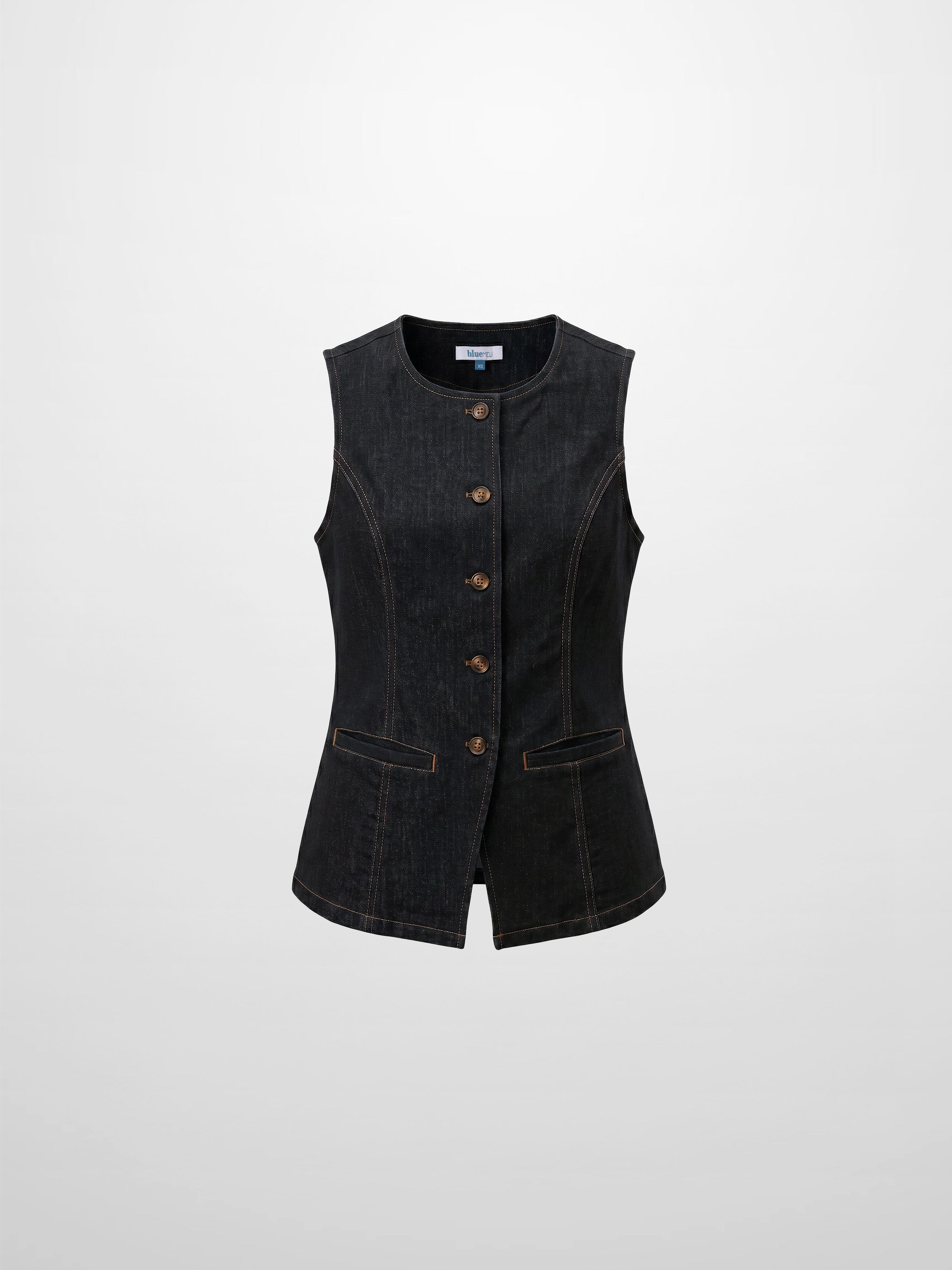 Denim Vest - Black
