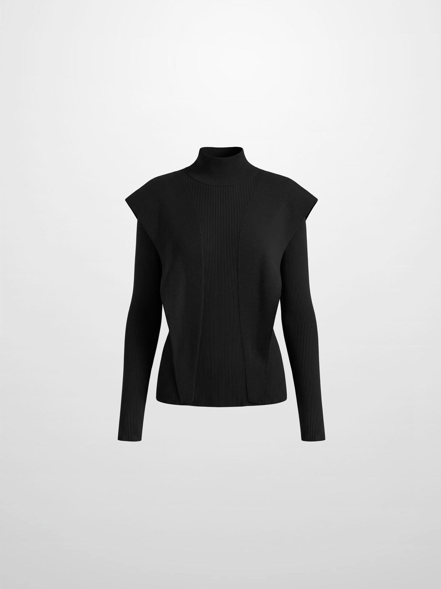 Side Ruffle Sweater - Black