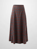 Seamed Flare Skirt - Grey/Rust Plaid