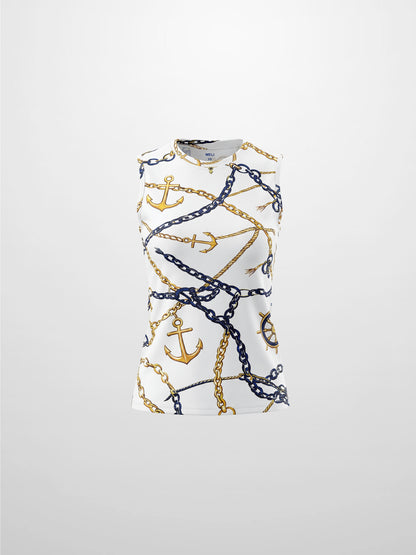Sleeveless Tee-Chain Design