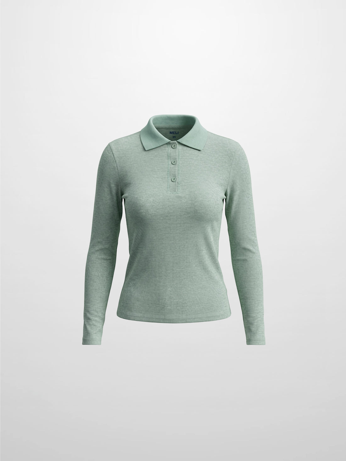 Heathered Collared Tee-Aqua