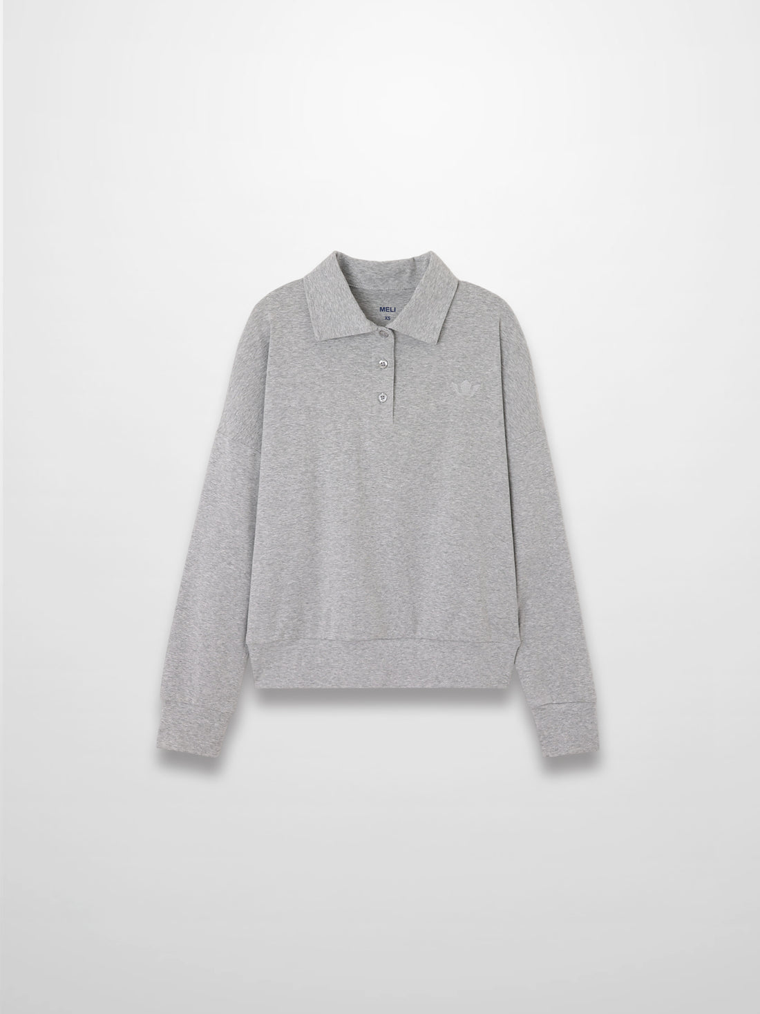 Collared Bomber Tee-Heathered Grey