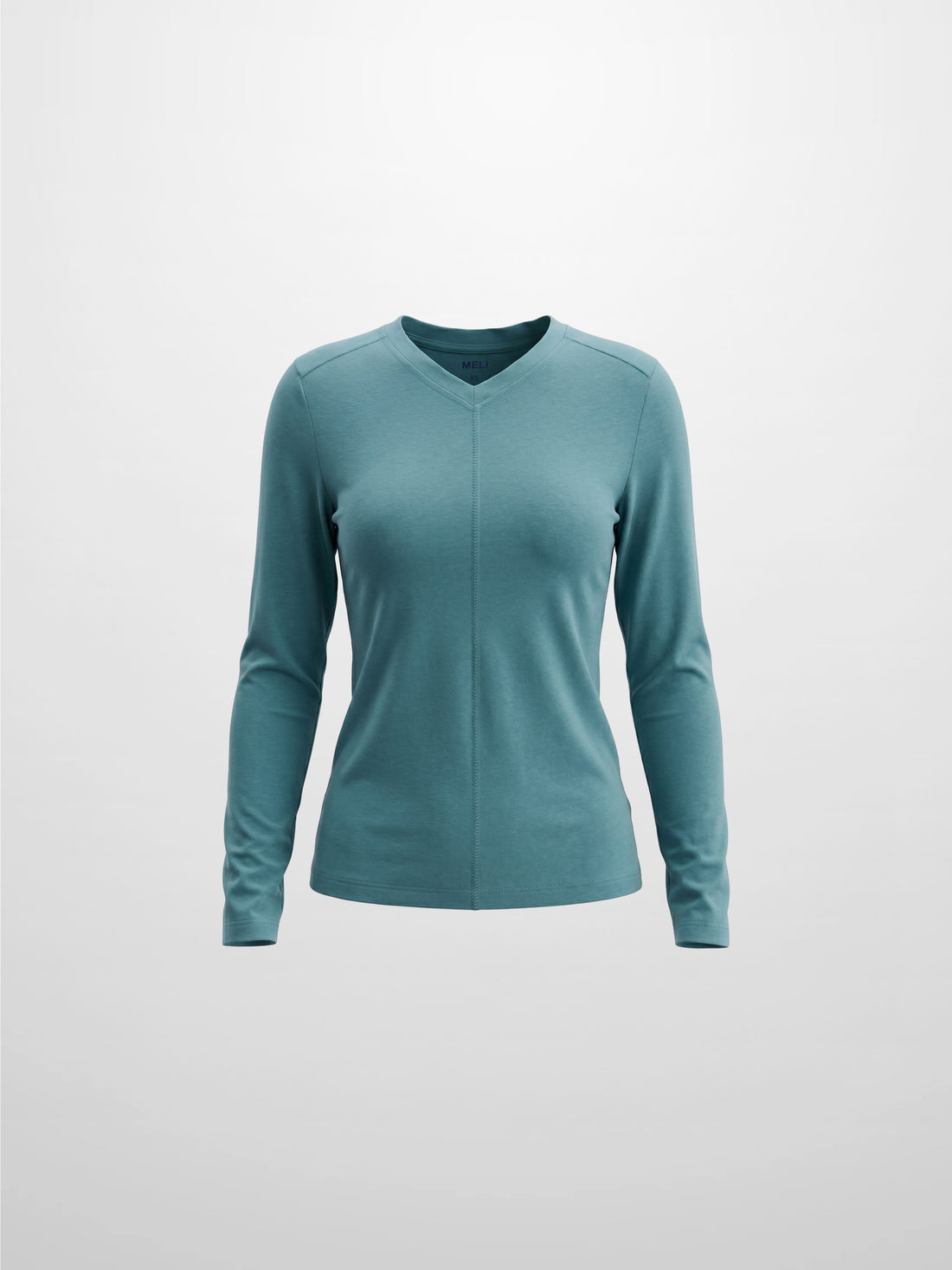Center Seam High V Tee-Teal