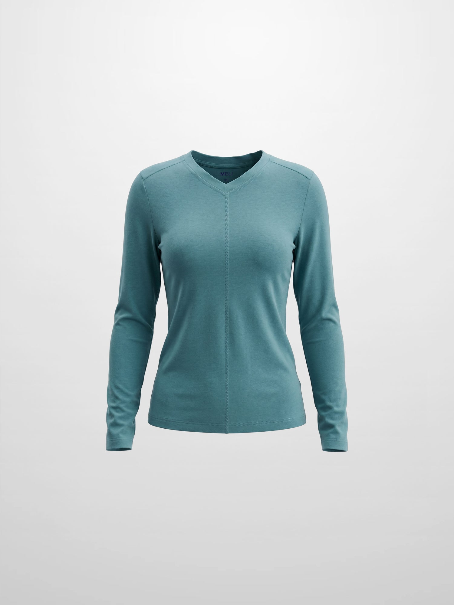 Center Seam High V Tee-Teal