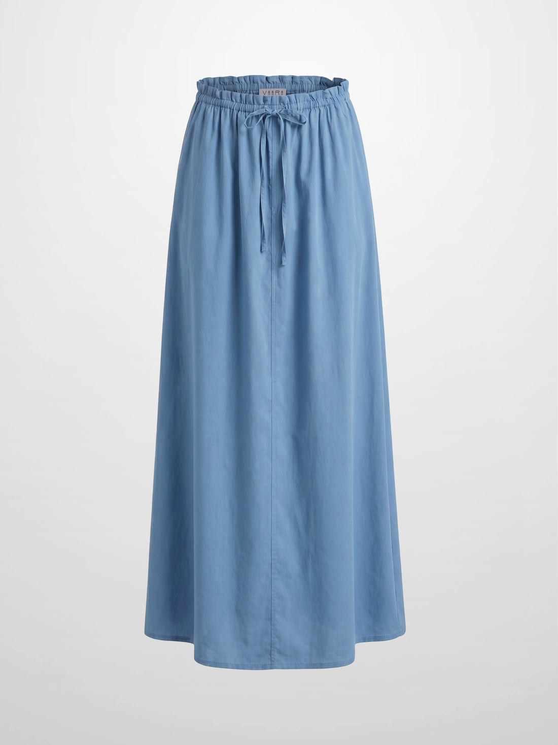 DRAWSTRING RUFFLE SKIRT-DUSTY BLUE