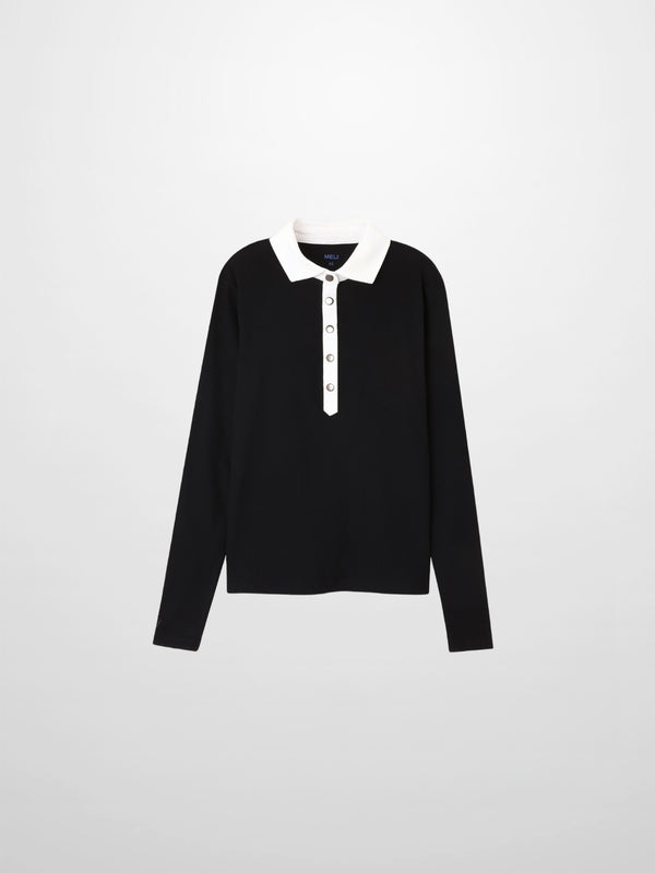 White Collar Polo-Black