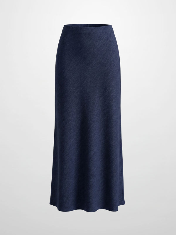 Classic Denim Skirt 37"-Dark Blue