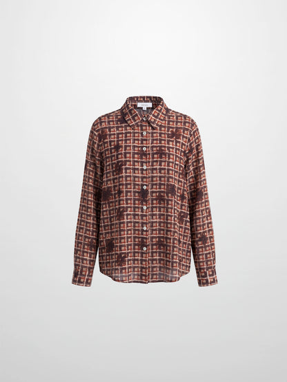 Plaid Blouse - Plaid Floral