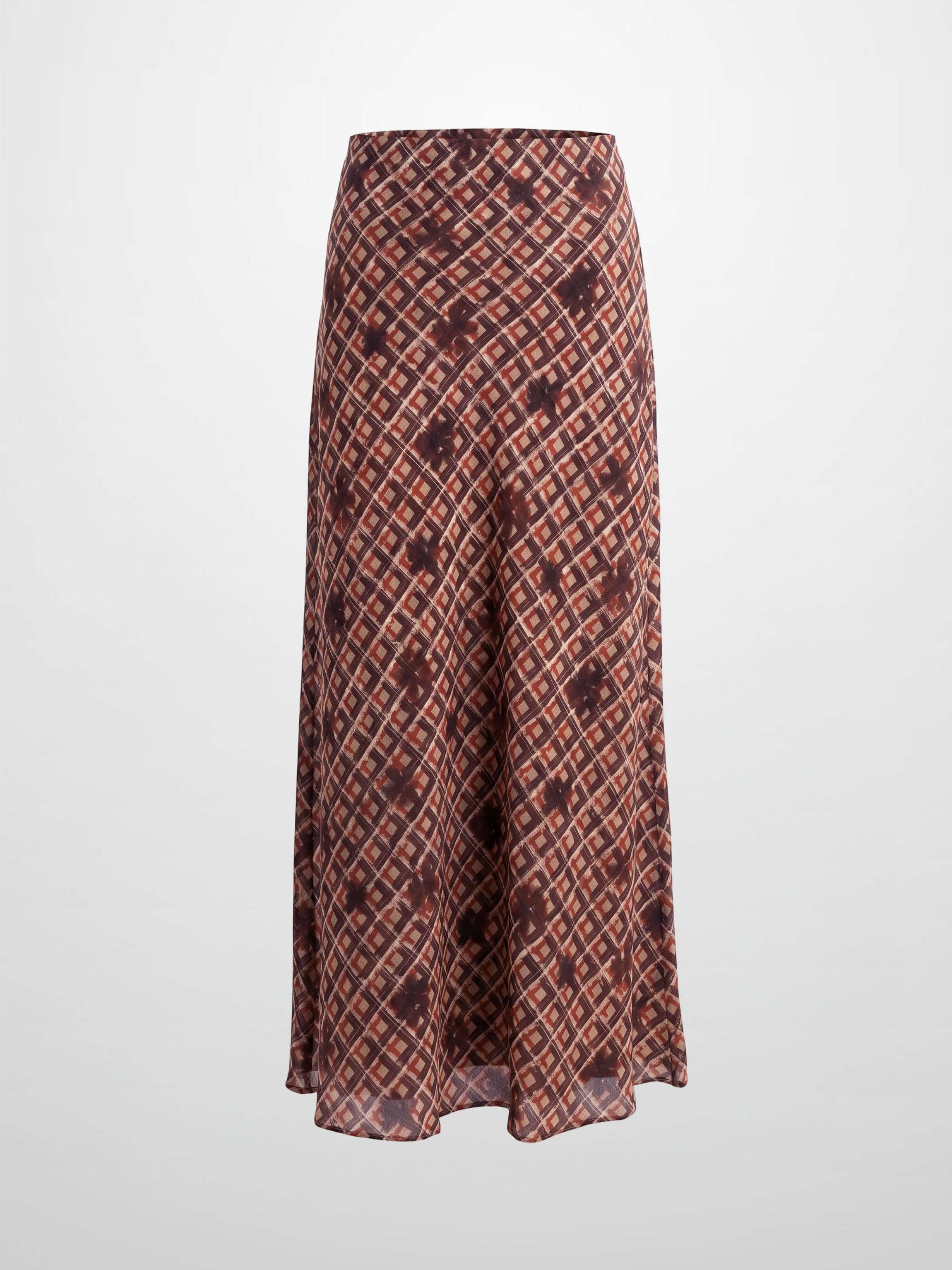 Plaid Slip Skirt - Plaid Floral