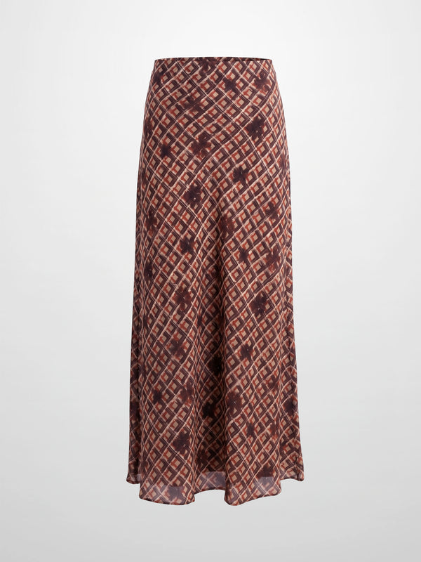 Plaid Slip Skirt - Plaid Floral