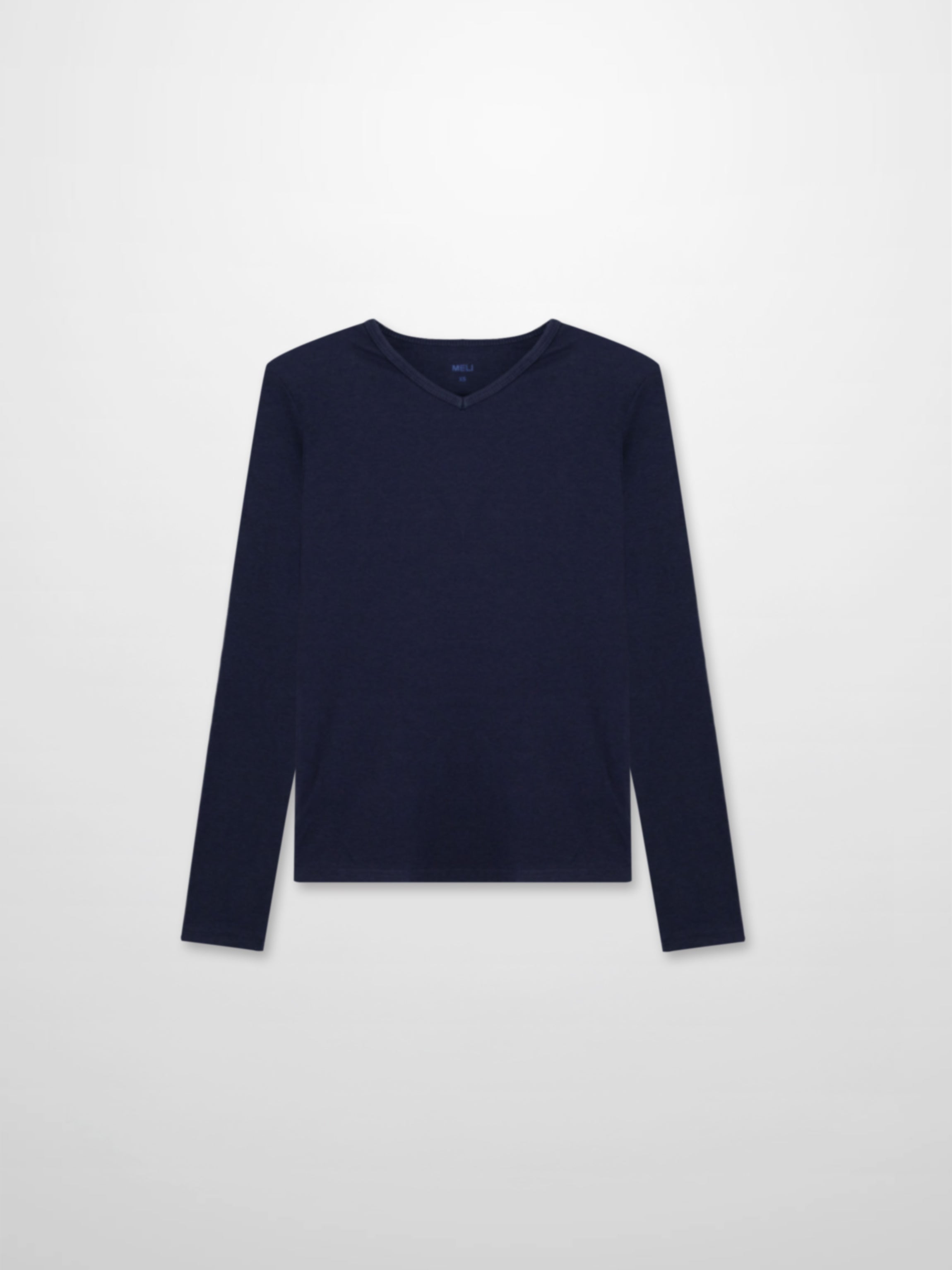 Soft Ribbed High V Tee-Dark Navy