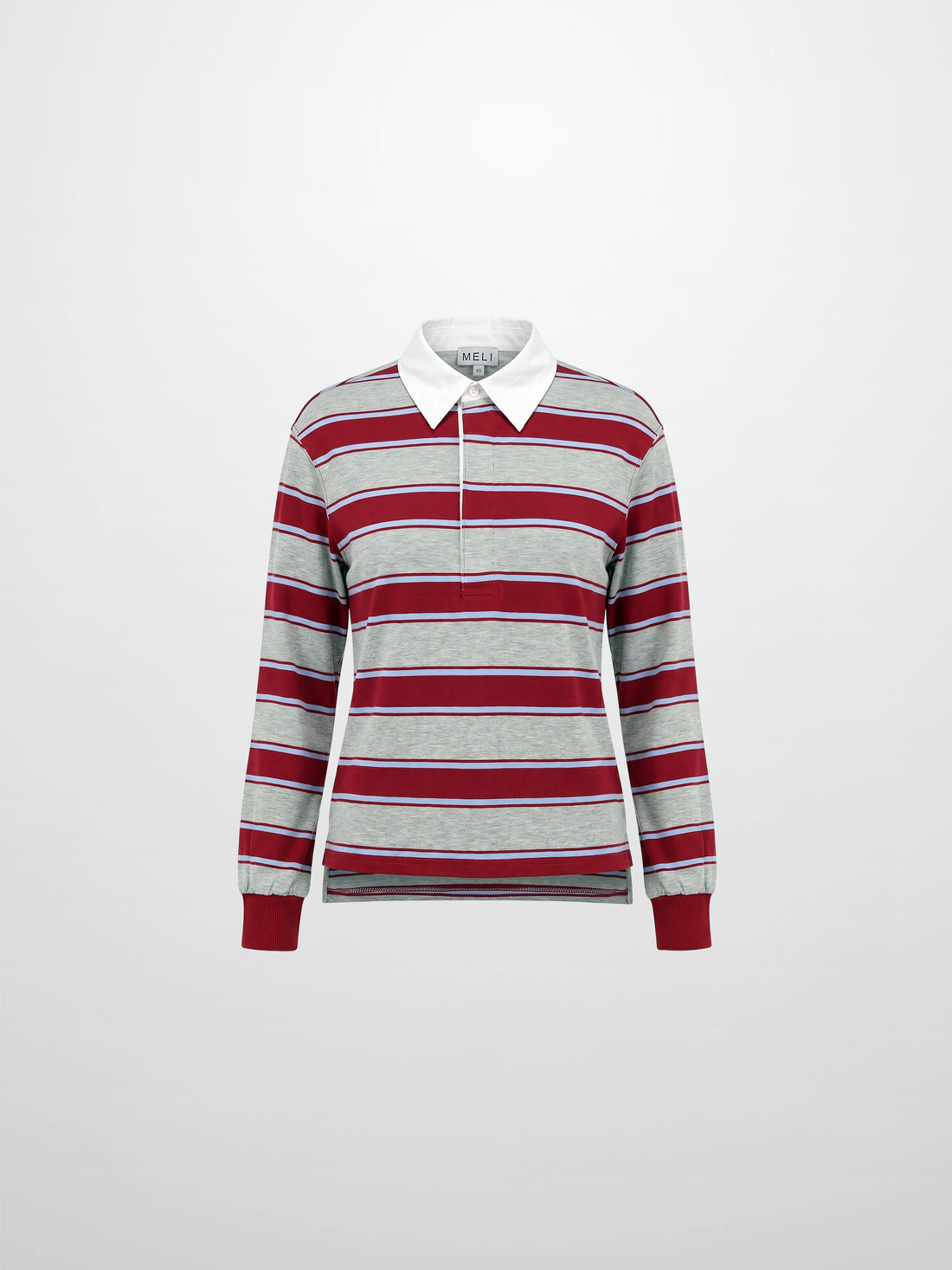 Wide Stripe Rugby T-Shirt-Grey Stripe