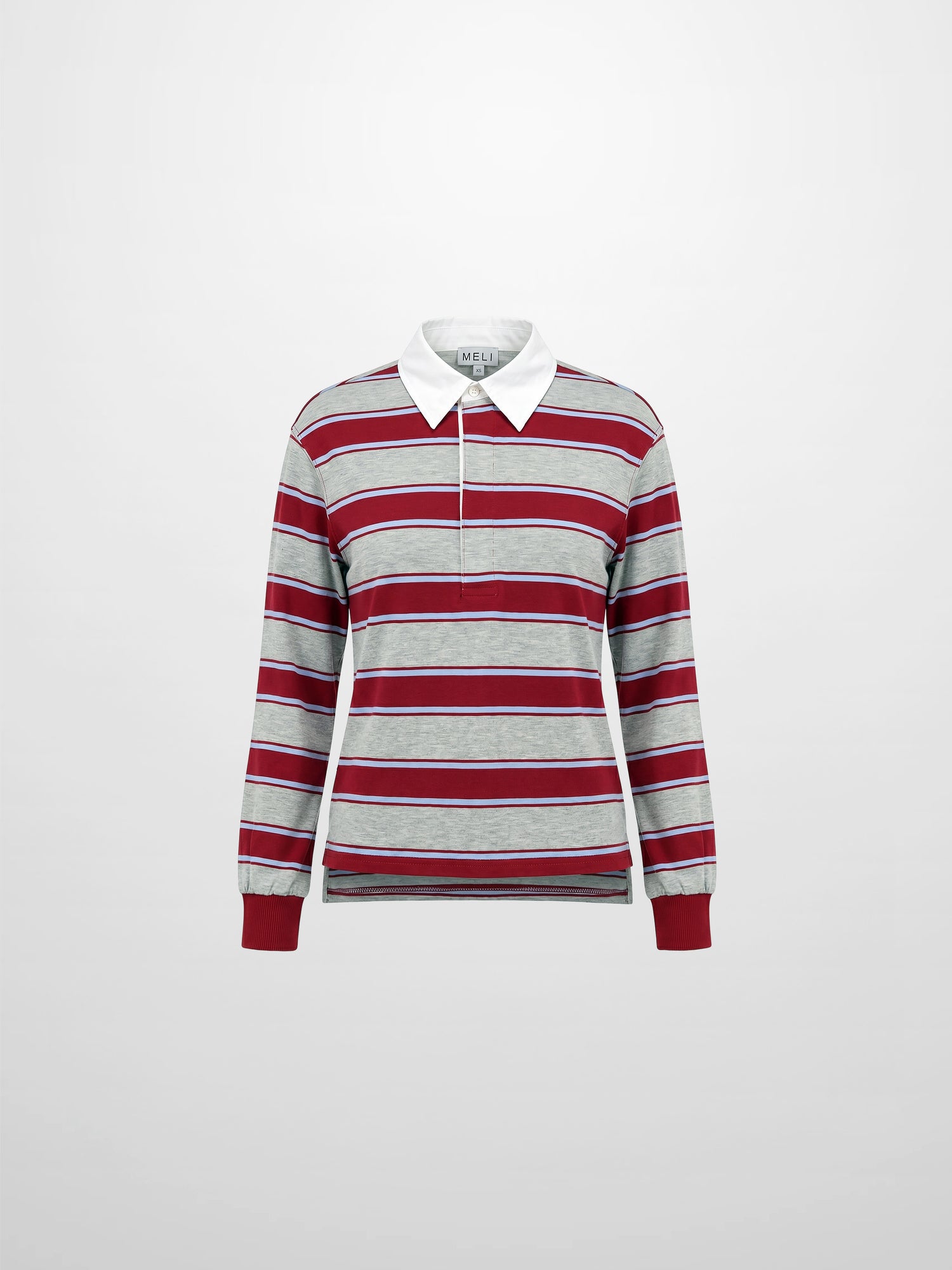Wide Stripe Rugby T-Shirt-Grey Stripe