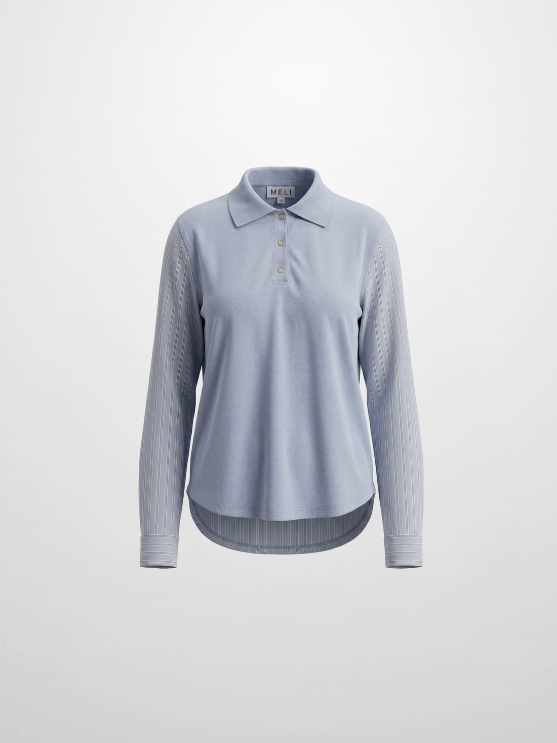 Shirt Back Polo T-Shirt-Dusty Blue