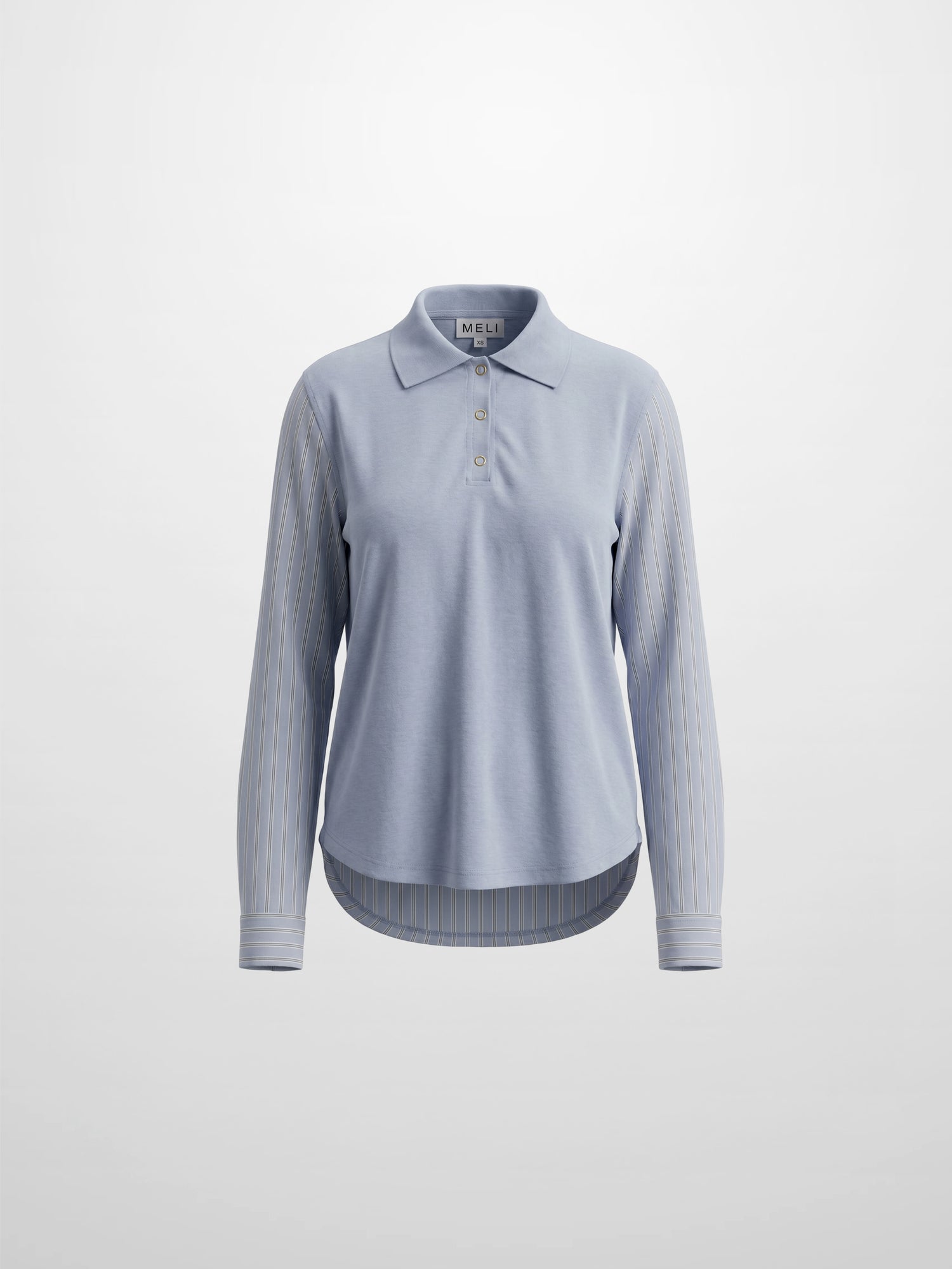 Shirt Back Polo T-Shirt-Dusty Blue