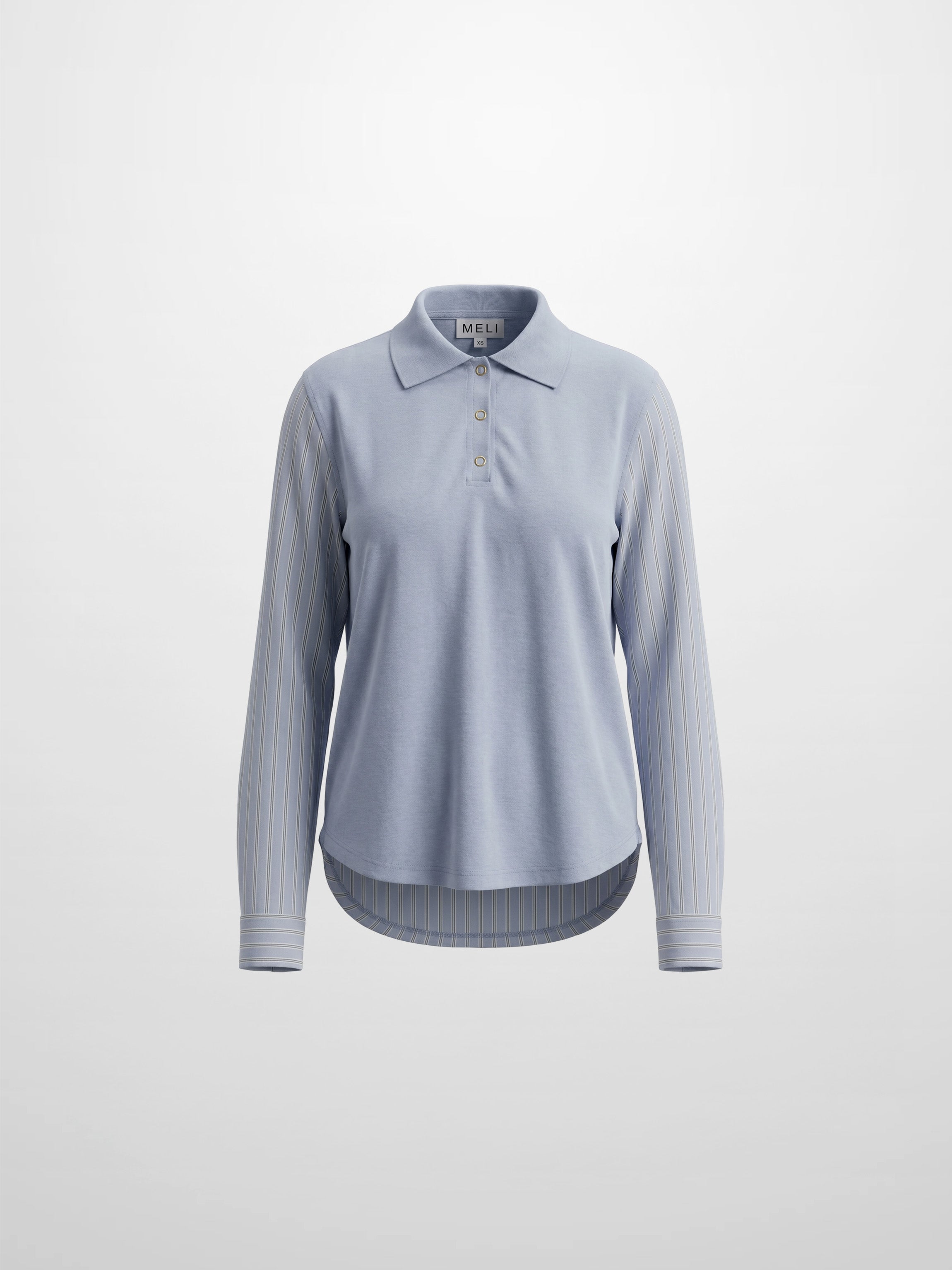 Shirt Back Polo T-Shirt-Dusty Blue
