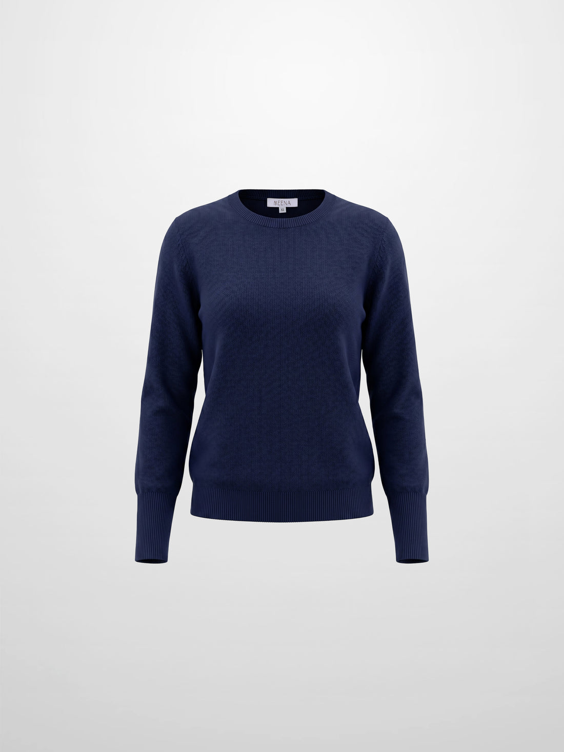 High Cuff Crew Sweater-Navy