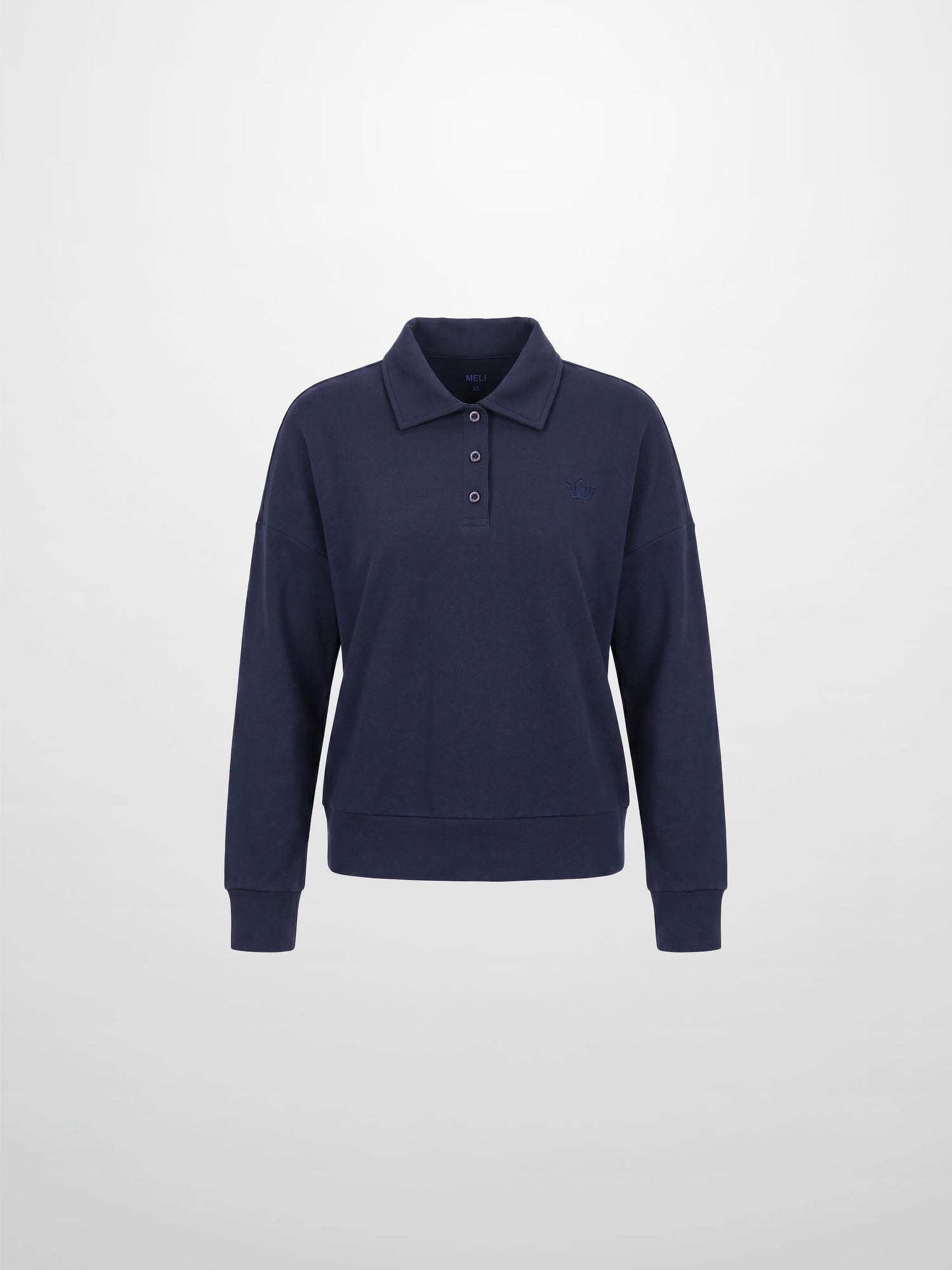 Collared Bomber Tee-Navy