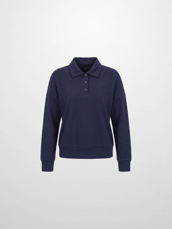 Collared Bomber Tee-Navy