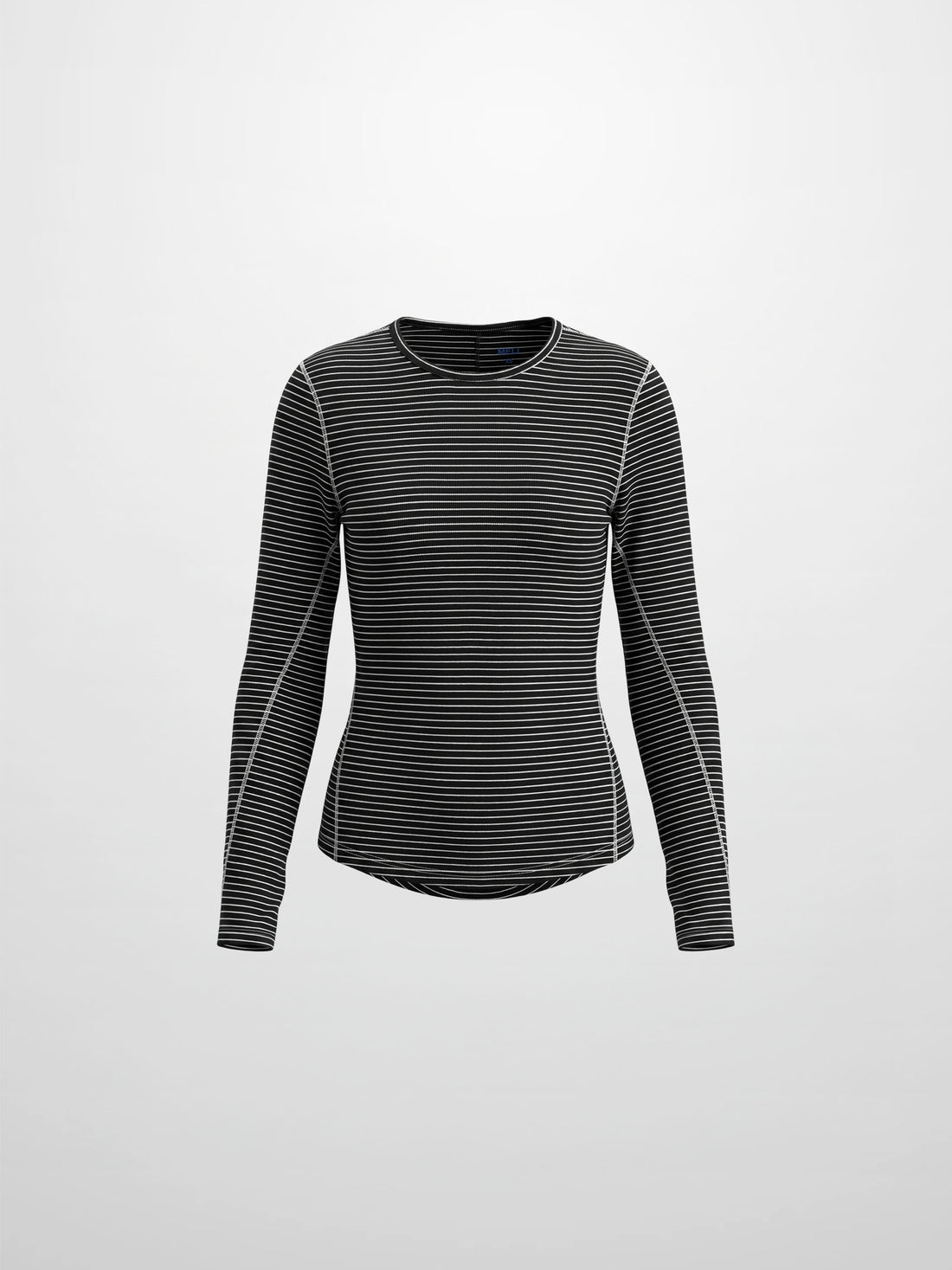 Striped Cross Stitch T-Shirt-Black