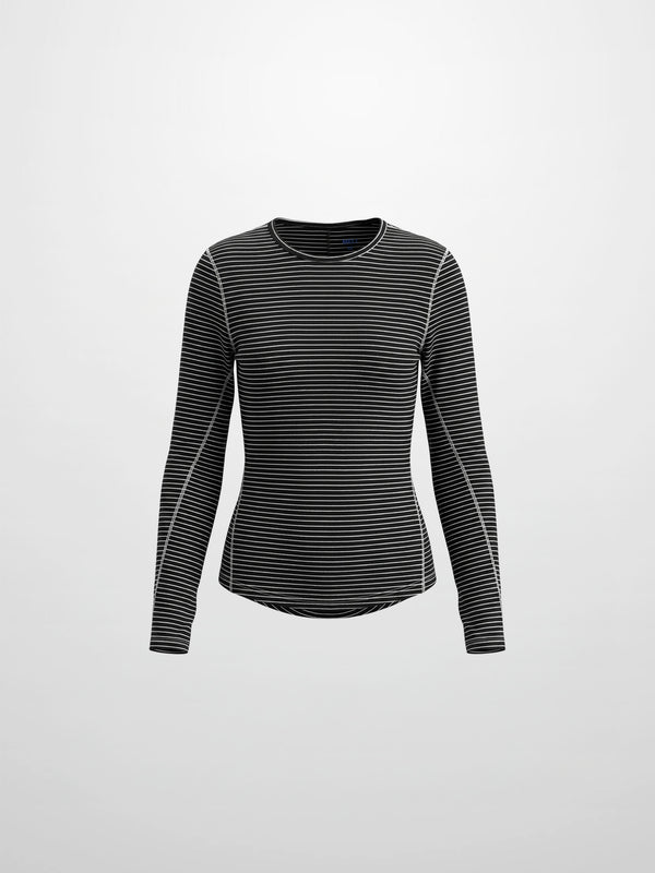 Striped Cross Stitch T-Shirt-Black