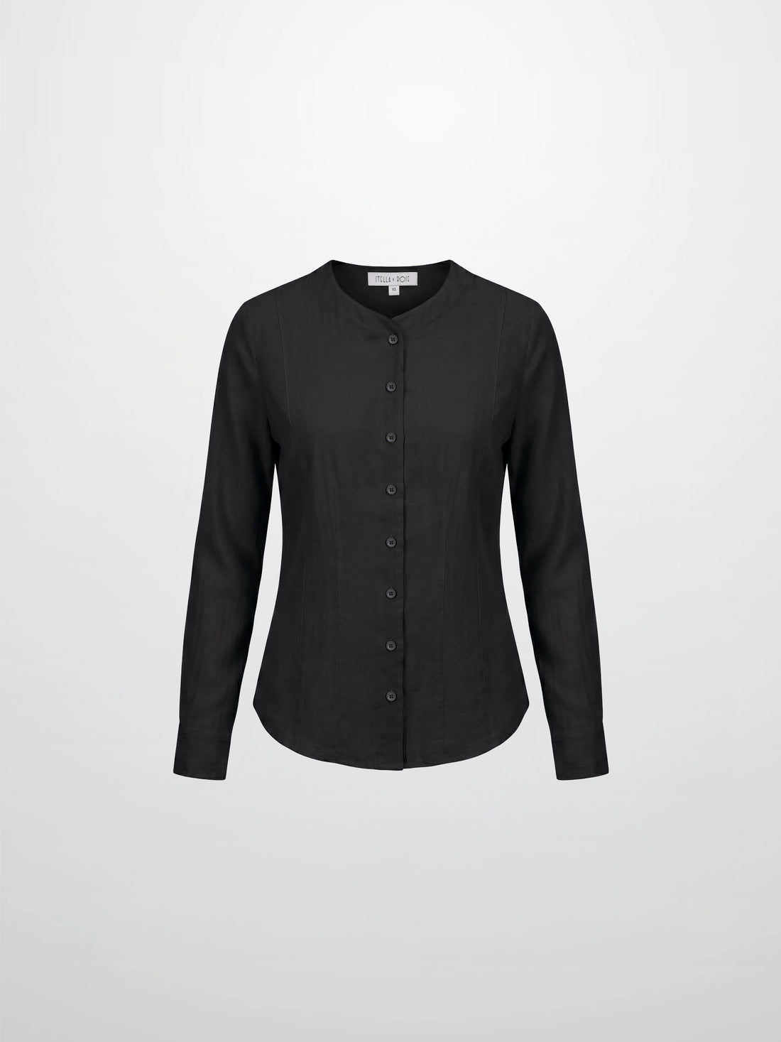 High V Neck Blouse-Black
