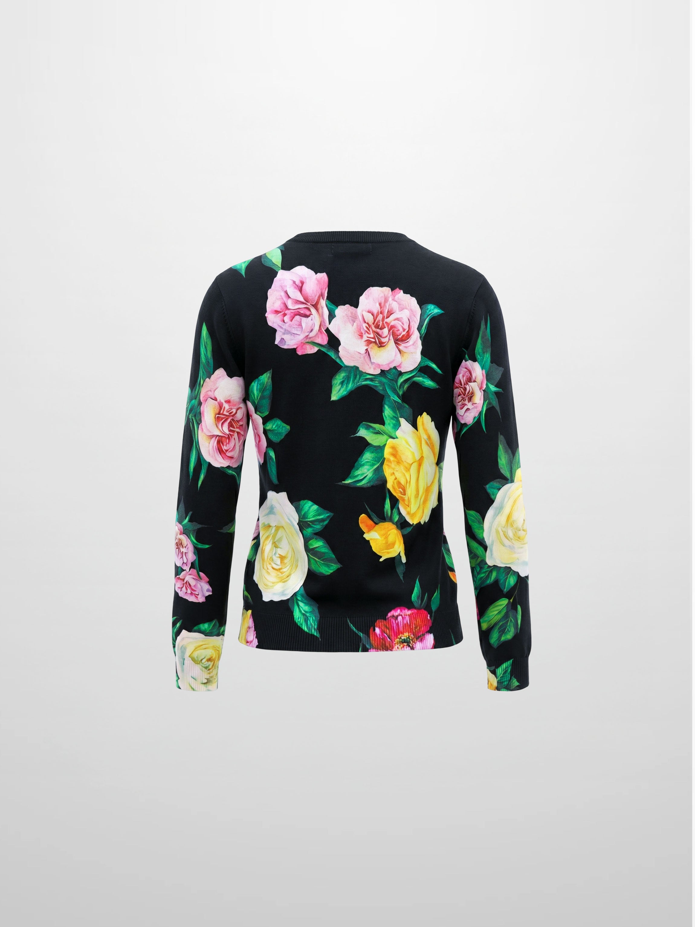 Printed Sweater-Black Pop Floral