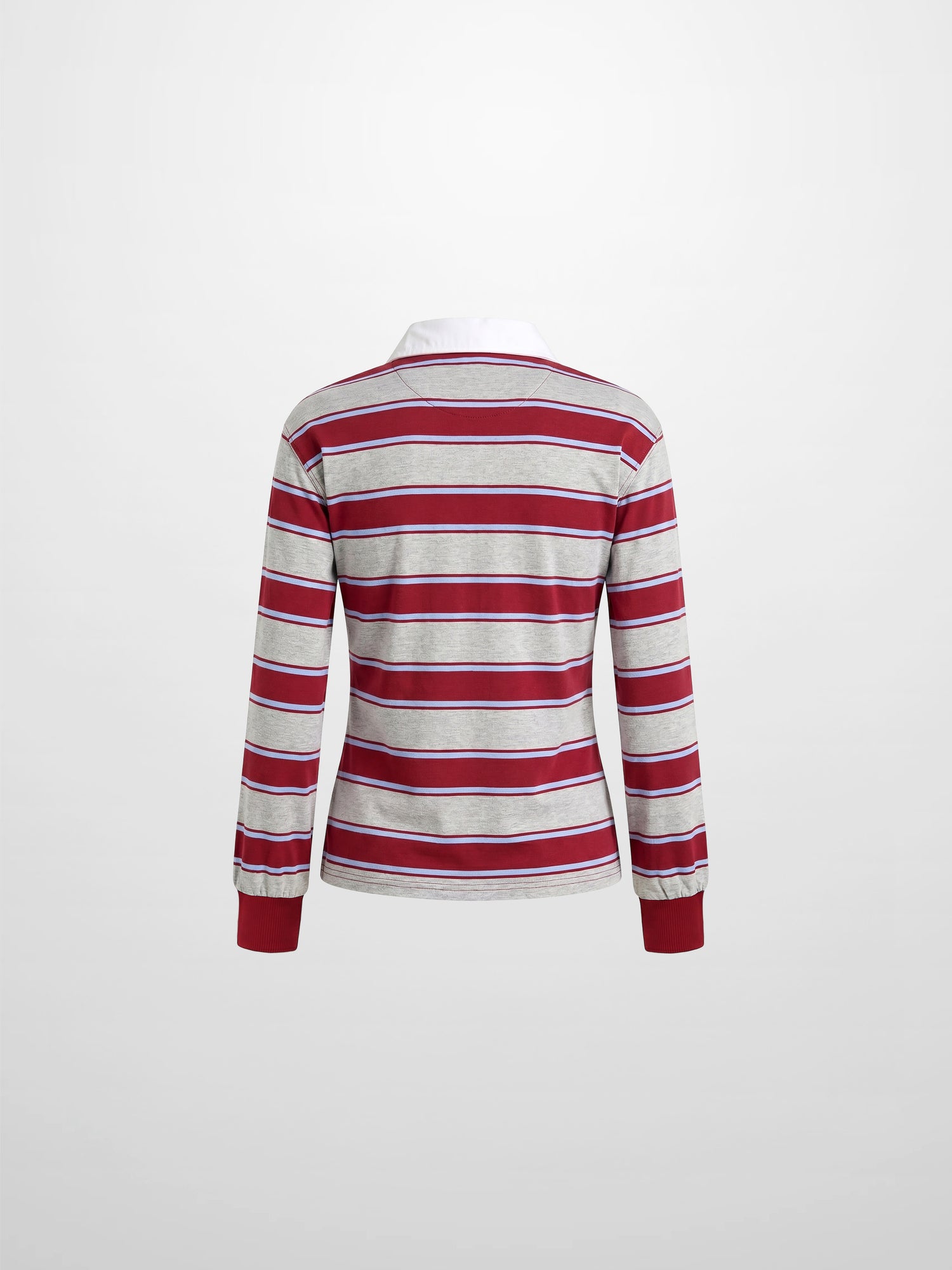 Wide Stripe Rugby T-Shirt-Grey Stripe