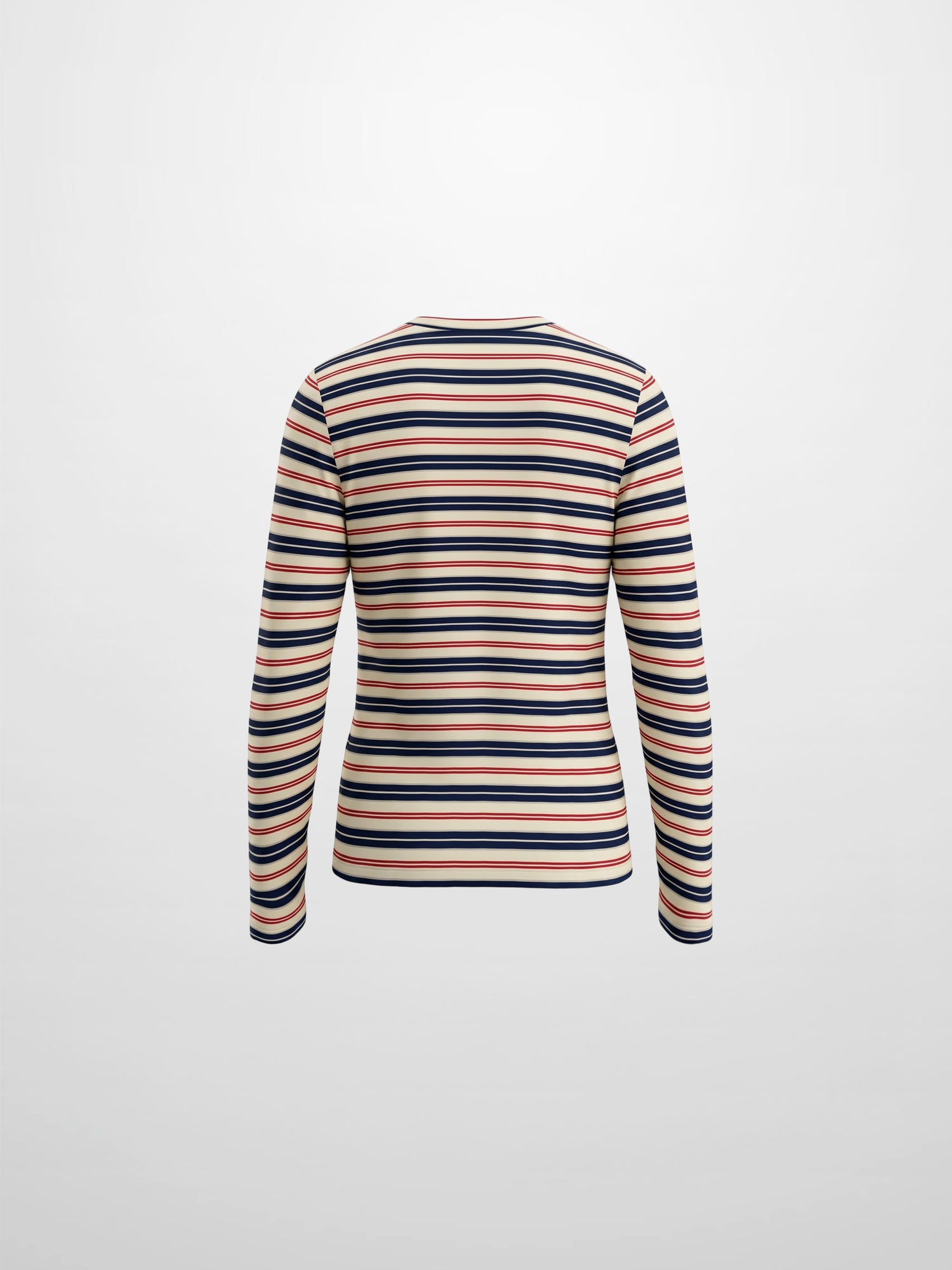Embroidered Crown Striped Tee-Navy Stripe