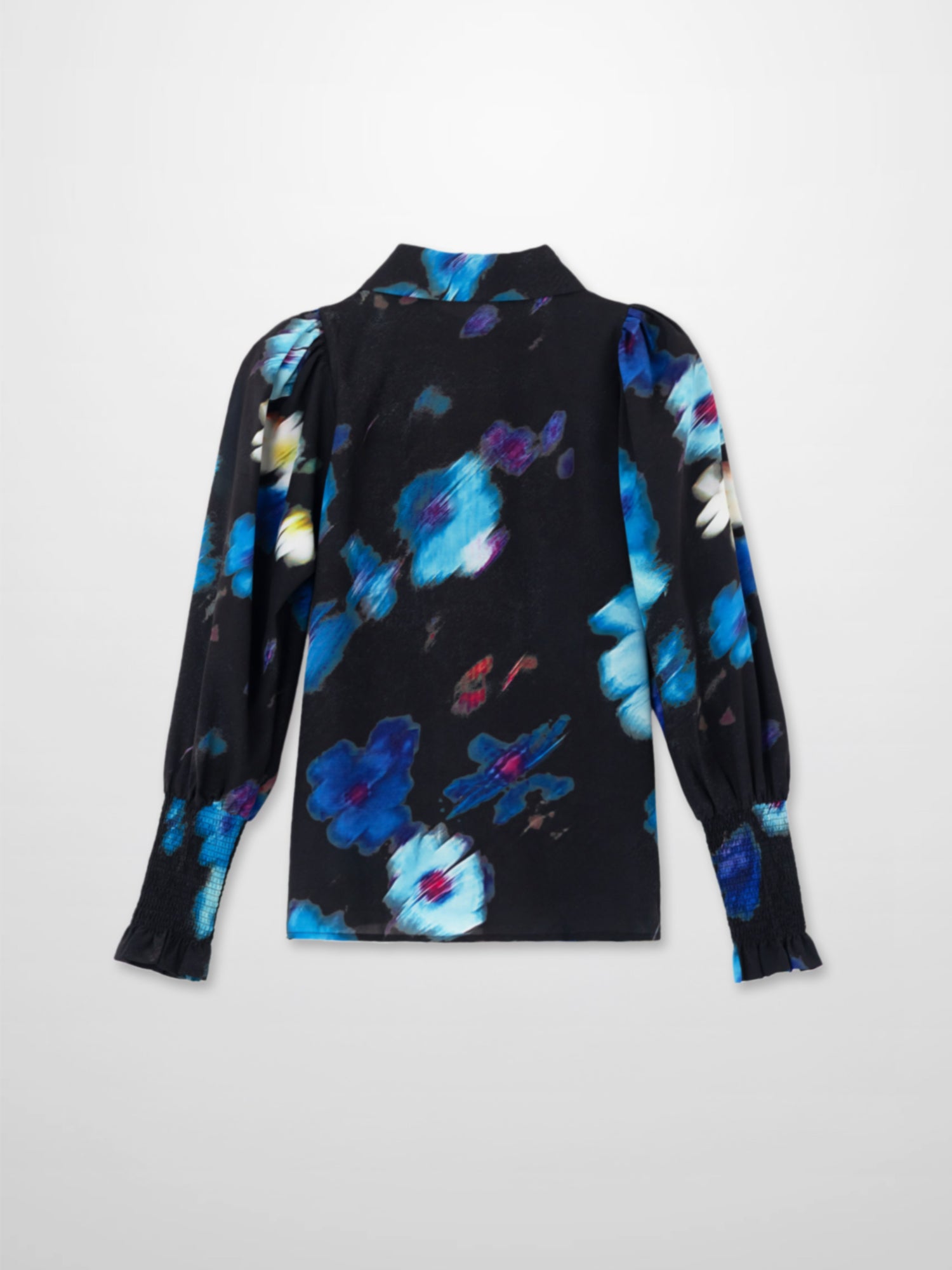 Smocked Blouse-Blue Floral