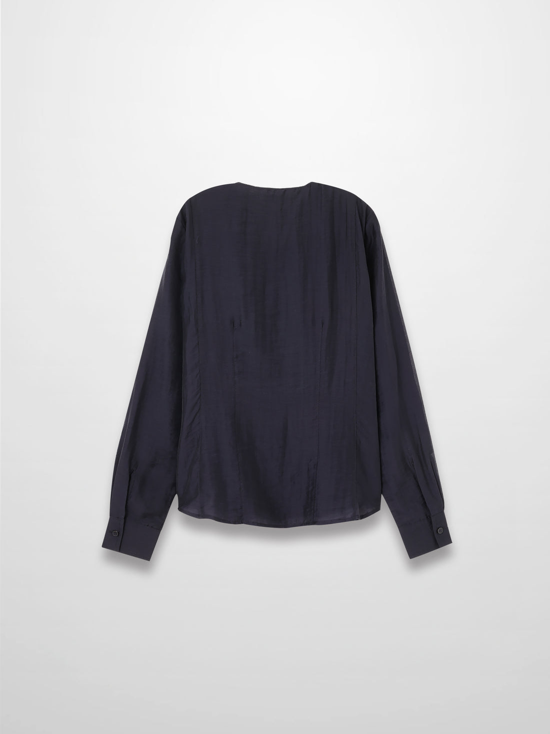 High V Neck Blouse-Navy