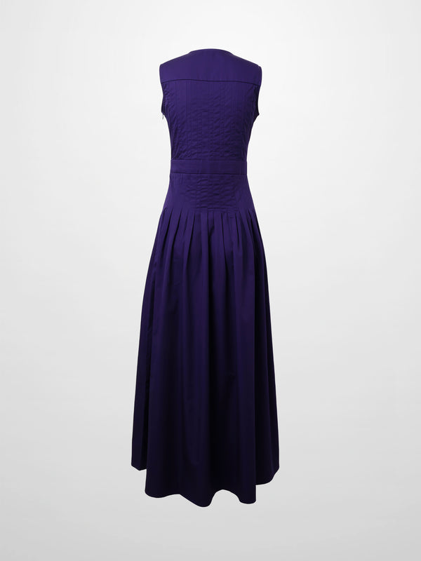 Pleated Waist Jumper-Navy