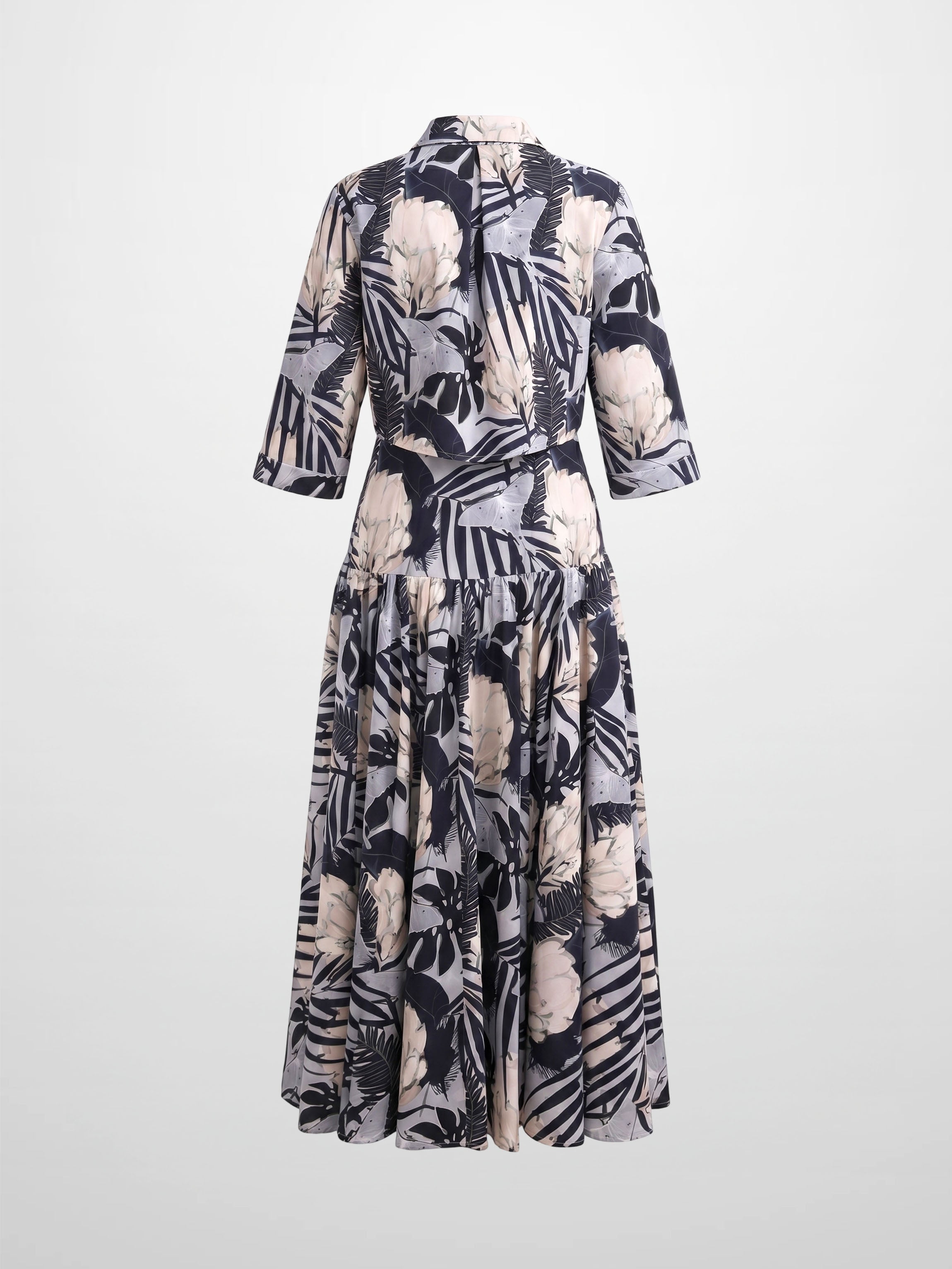 Ruched Knot Dress-Floral