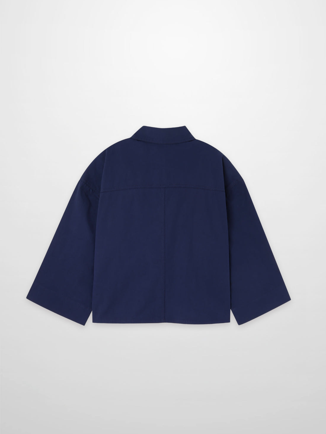 Cotton Crop Blouse-Navy