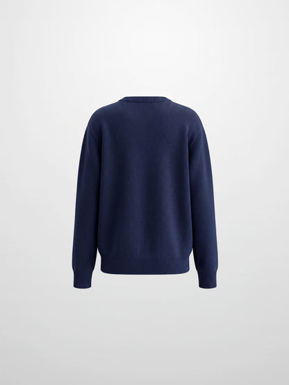 Flower Design Sweater - Blue