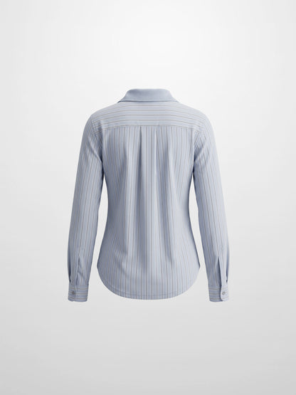 Shirt Back Polo T-Shirt-Dusty Blue