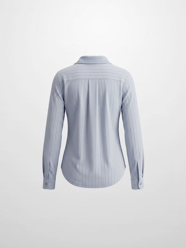 Shirt Back Polo T-Shirt-Dusty Blue