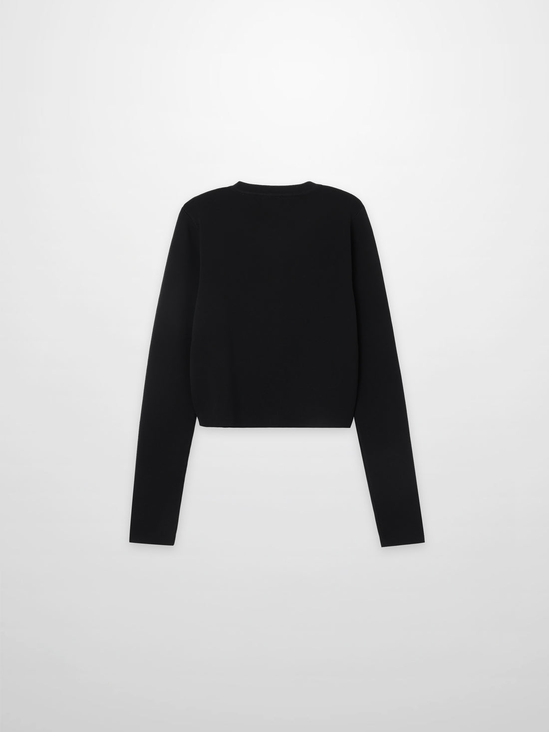 Gold Button Crop Cardigan-Black