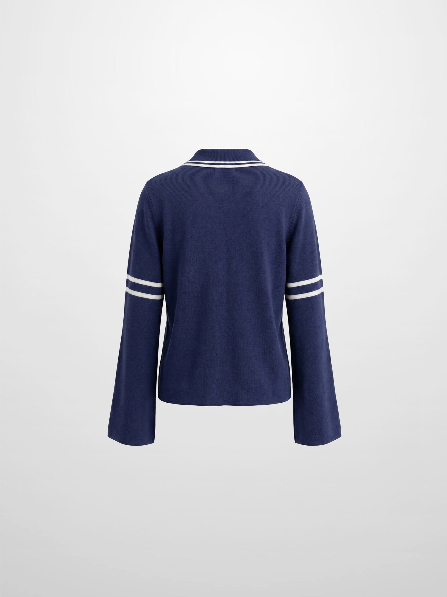 Bell Sleeve Polo-Navy/White