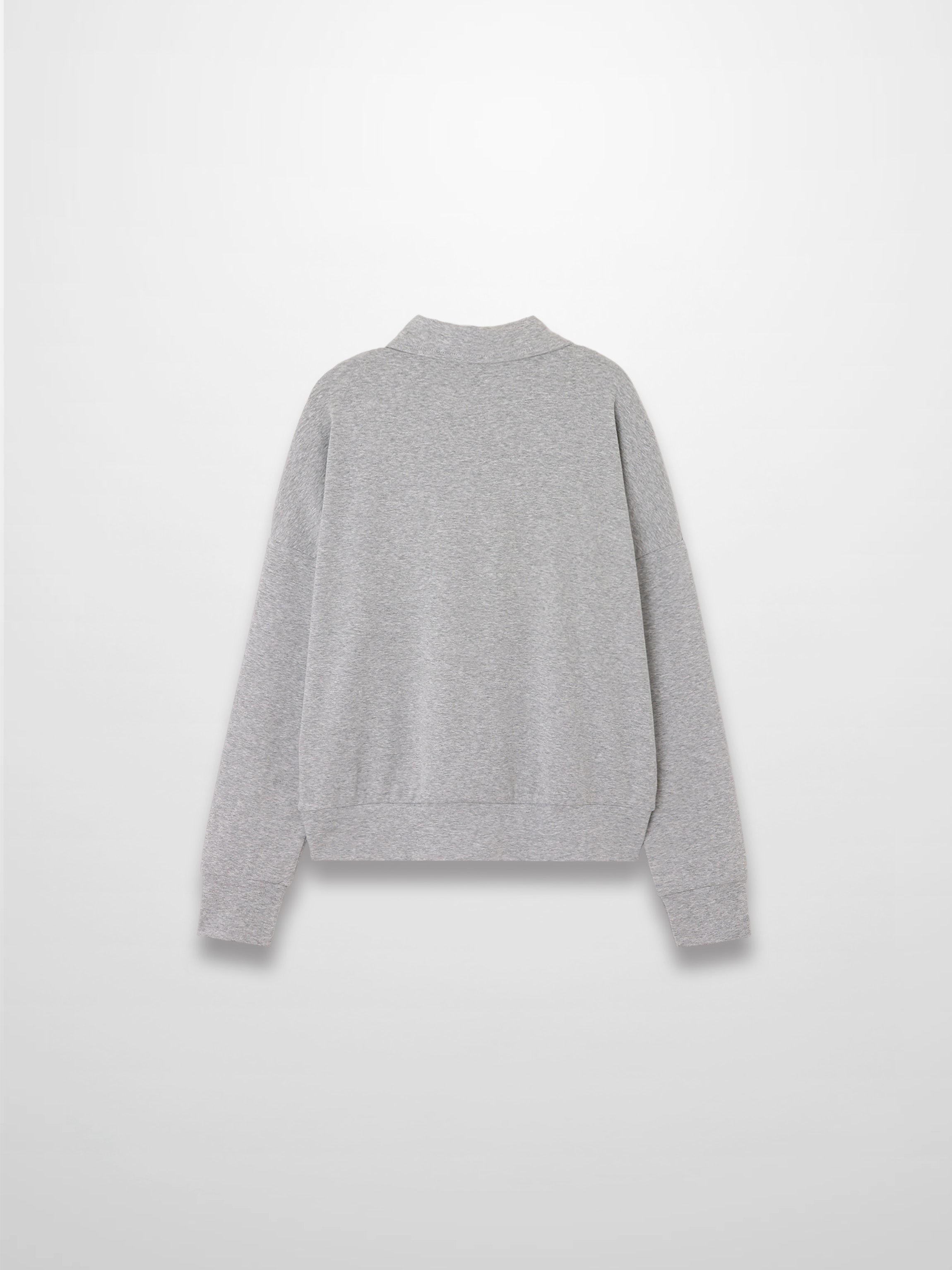 Collared Bomber Tee-Heathered Grey