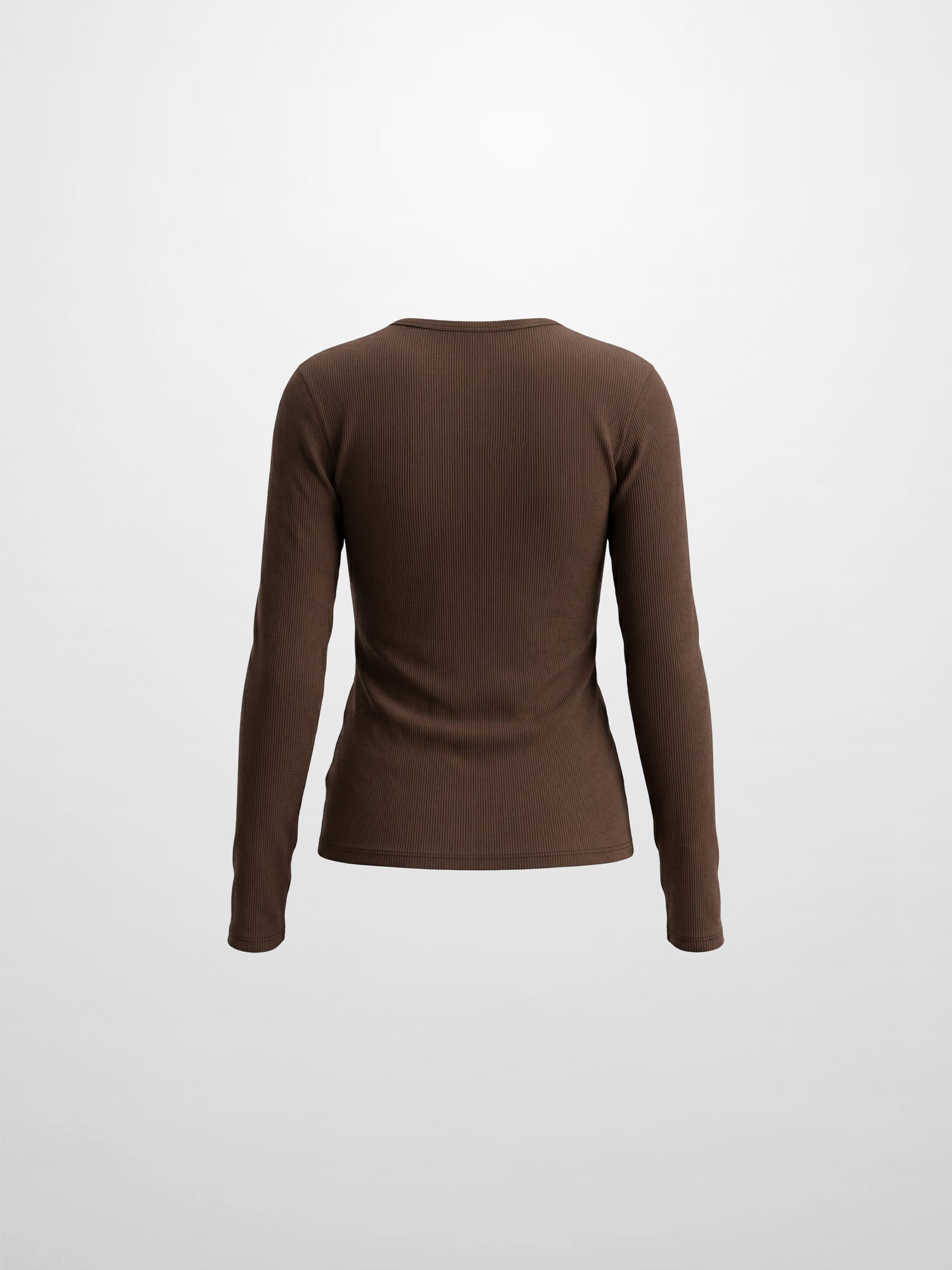 Soft Ribbed High V Tee-Chocolate Brown