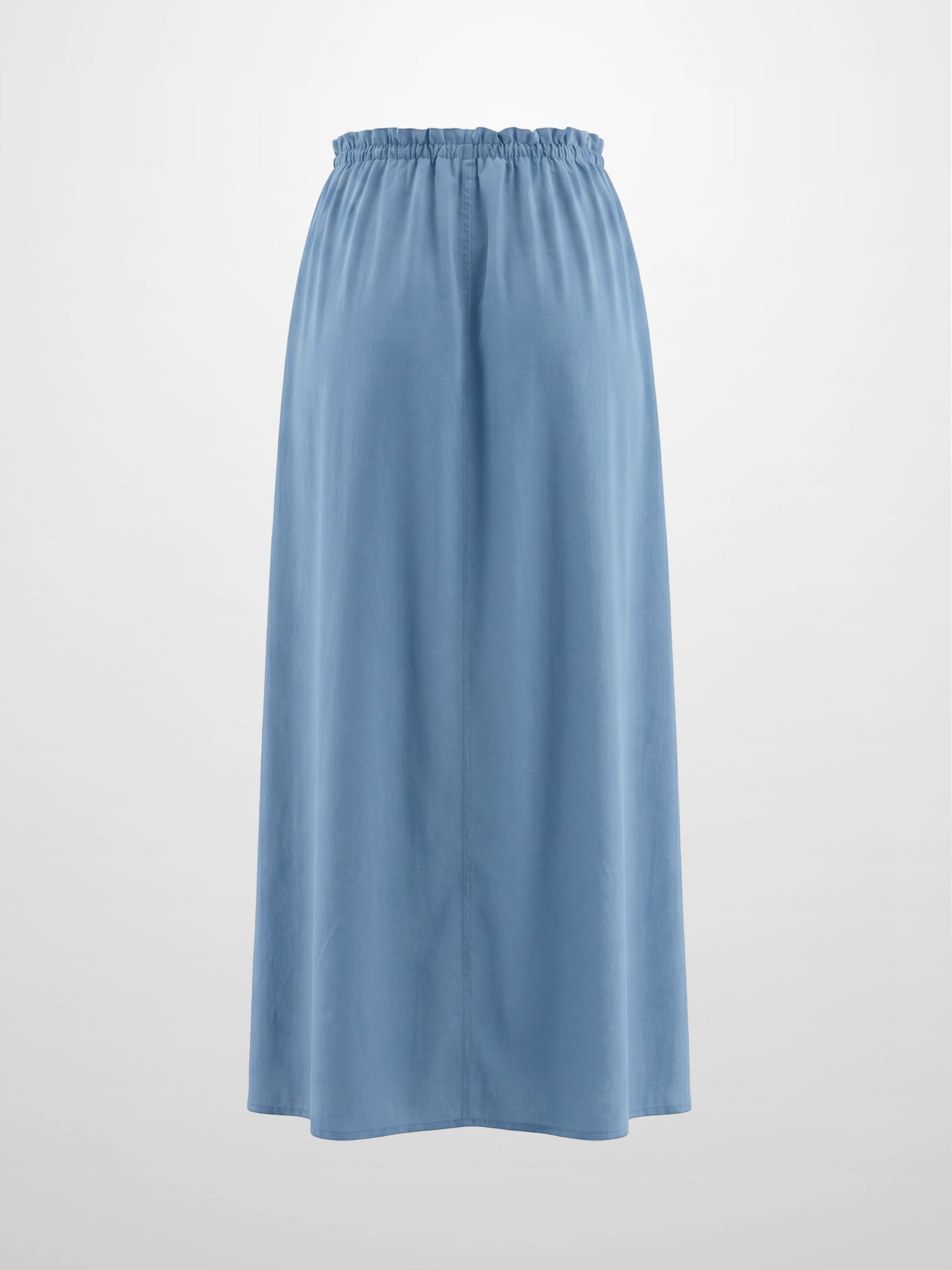 DRAWSTRING RUFFLE SKIRT-DUSTY BLUE