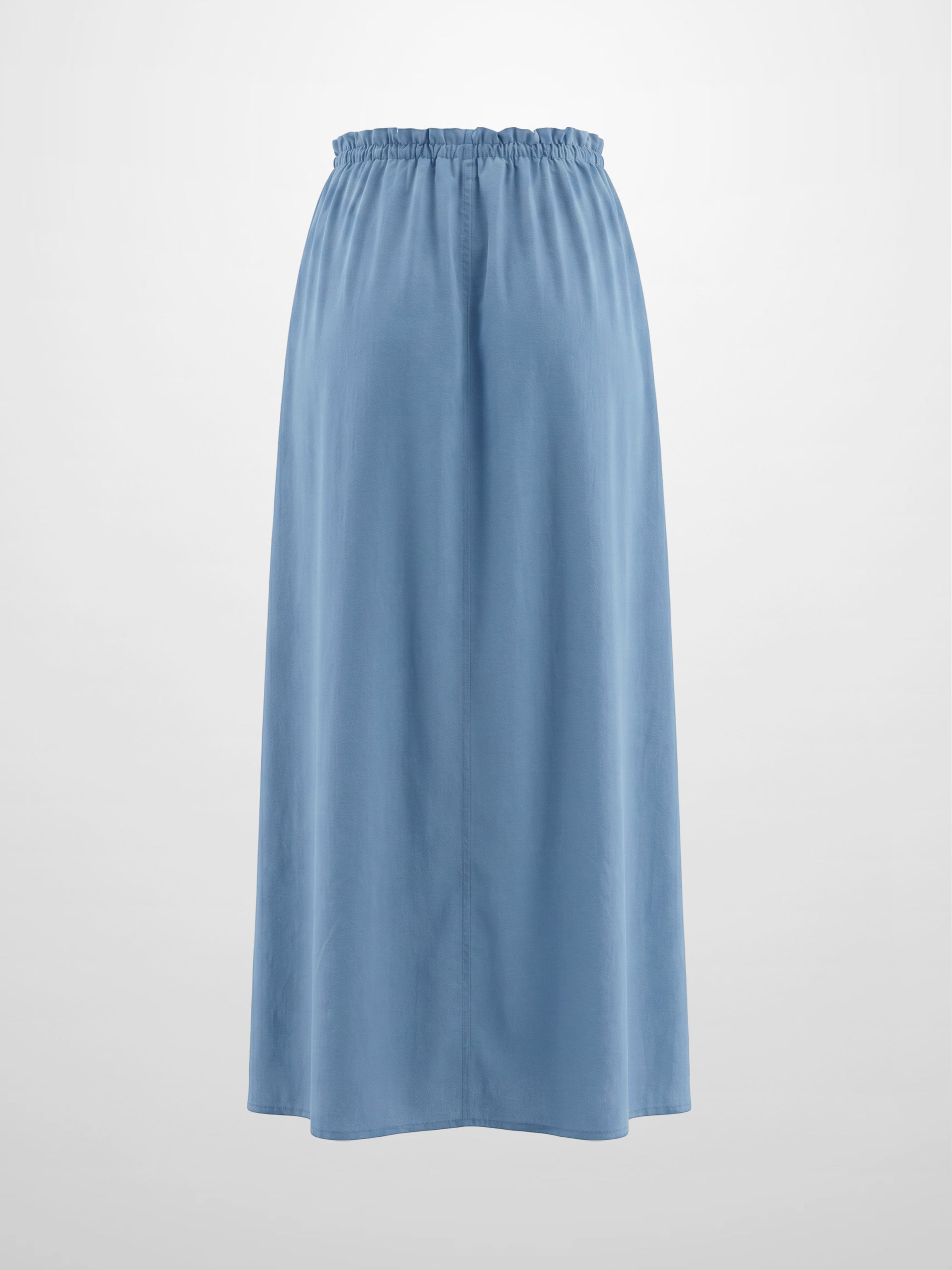 DRAWSTRING RUFFLE SKIRT-DUSTY BLUE