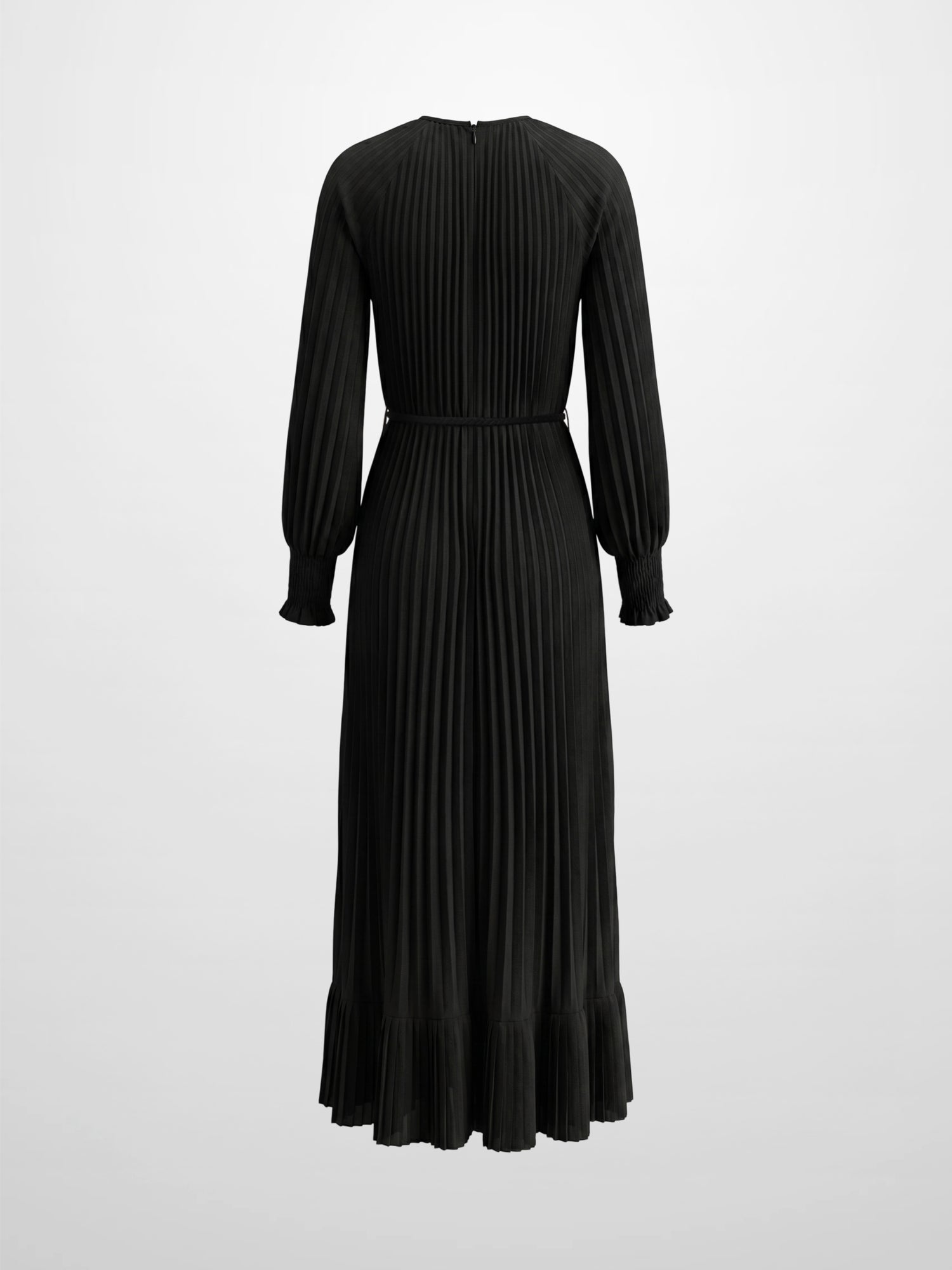 Micro Pleat Dress-Black