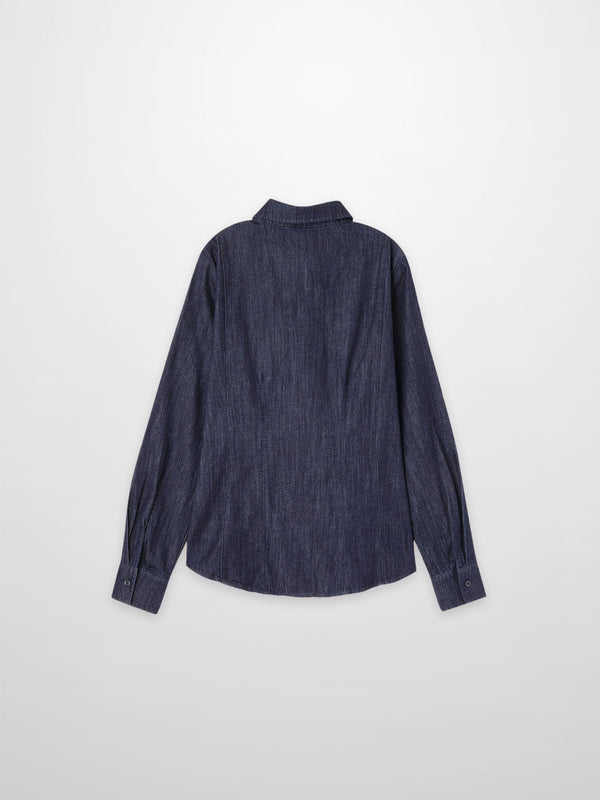 Classic Denim Shirt-Dark Blue