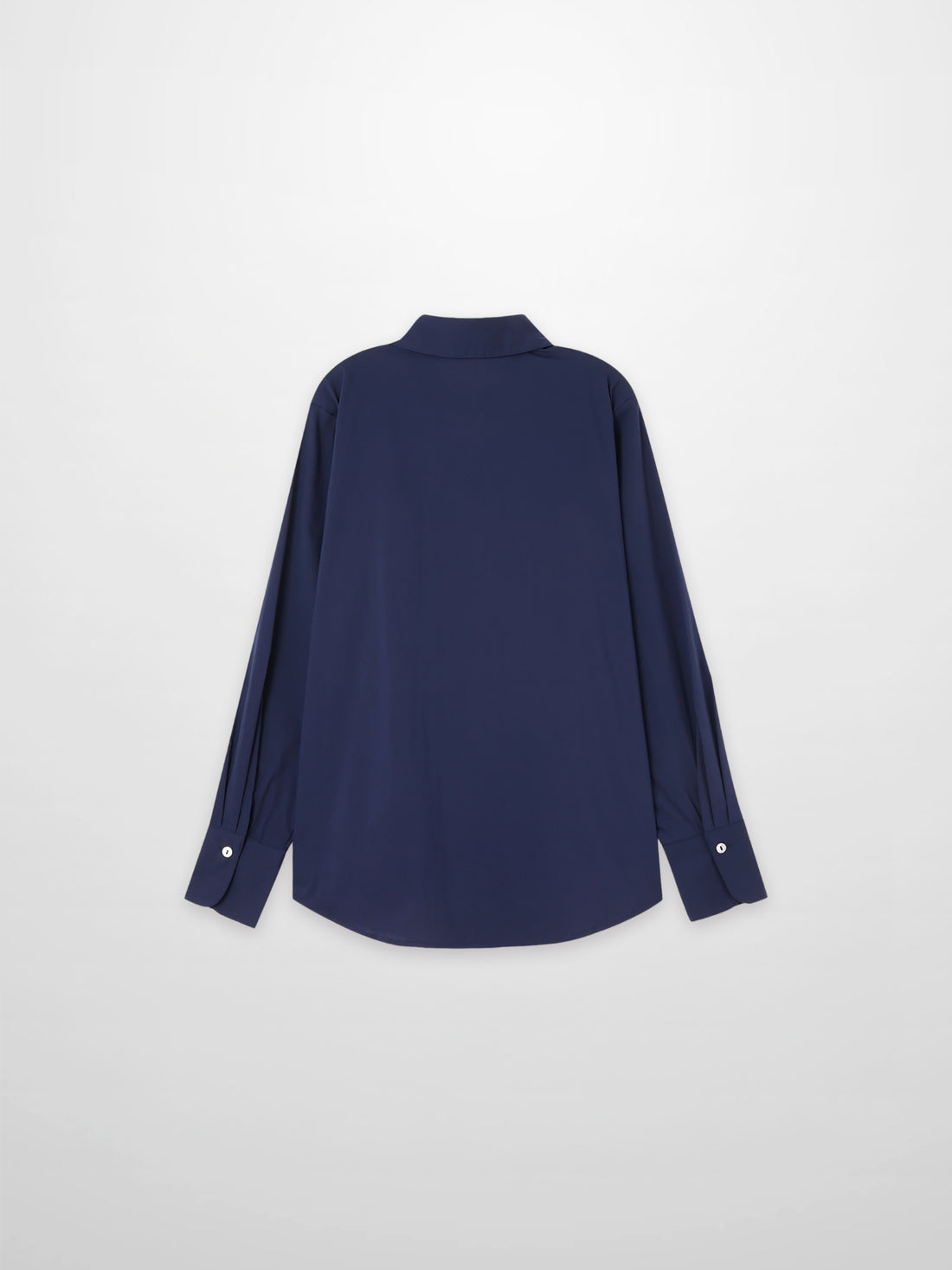 Cotton Button Down Blouse-Navy